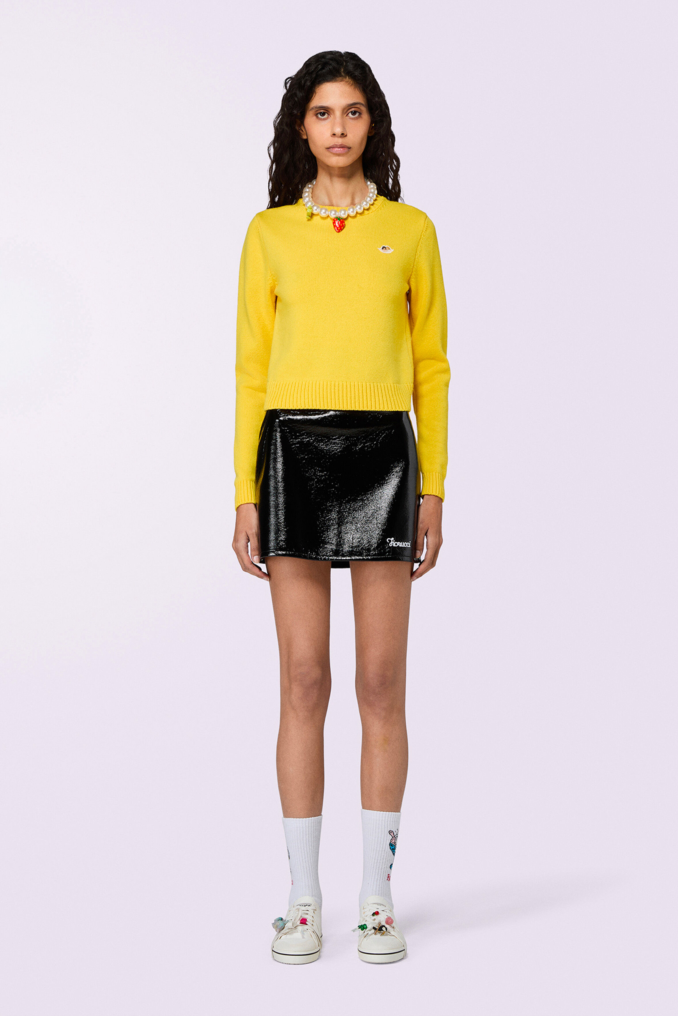 Angels Patch Crop Jumper Yellow