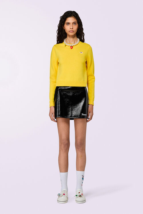 Angels Patch Crop Jumper Yellow