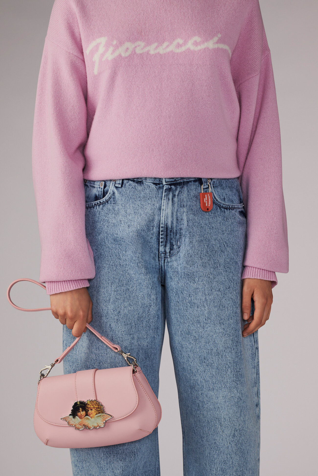 Angels Plaque Shoulder Bag Pink