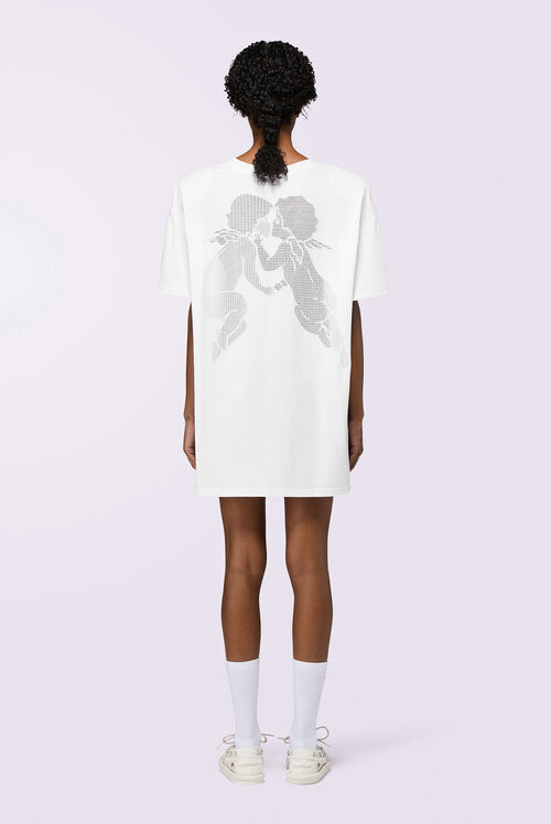 Kissing Angels Mini T-Dress White