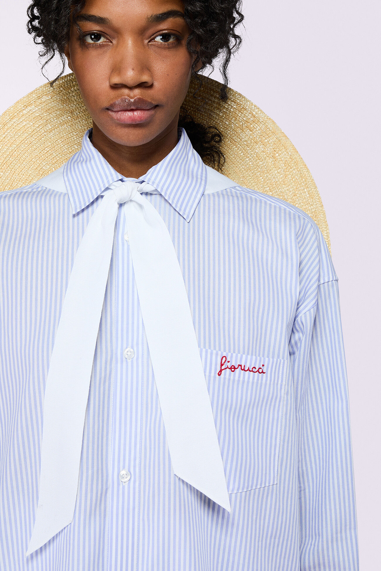 Logo Stripe Shirt Blue