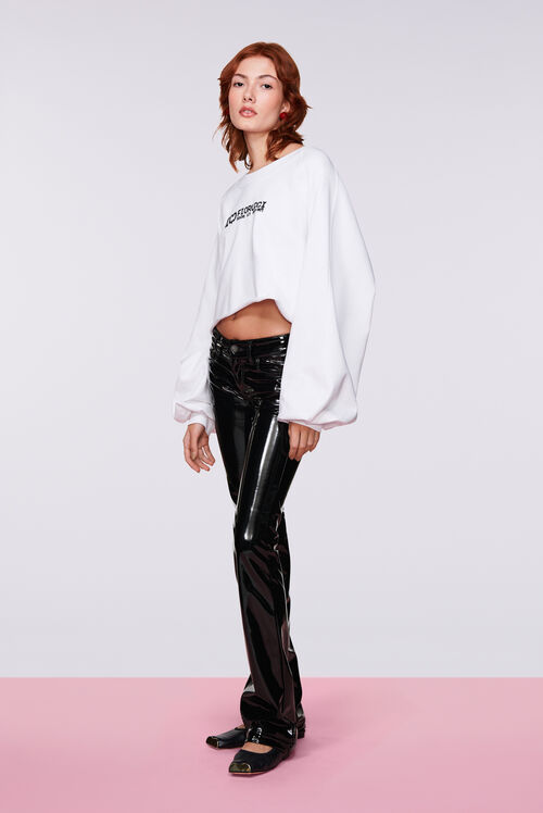 Vinyl Bootcut Trousers Black