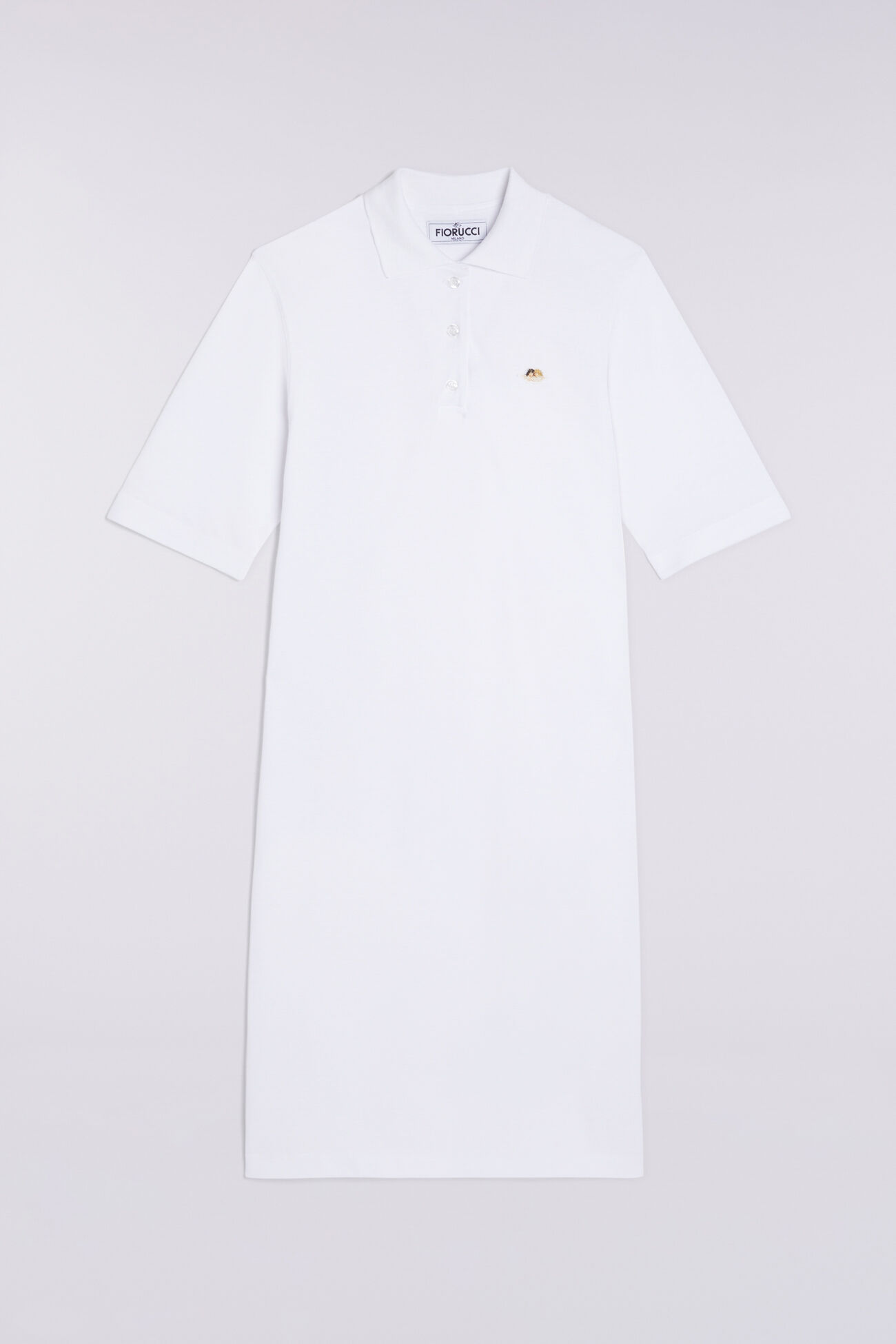 Angels Patch Midi Polo Dress White