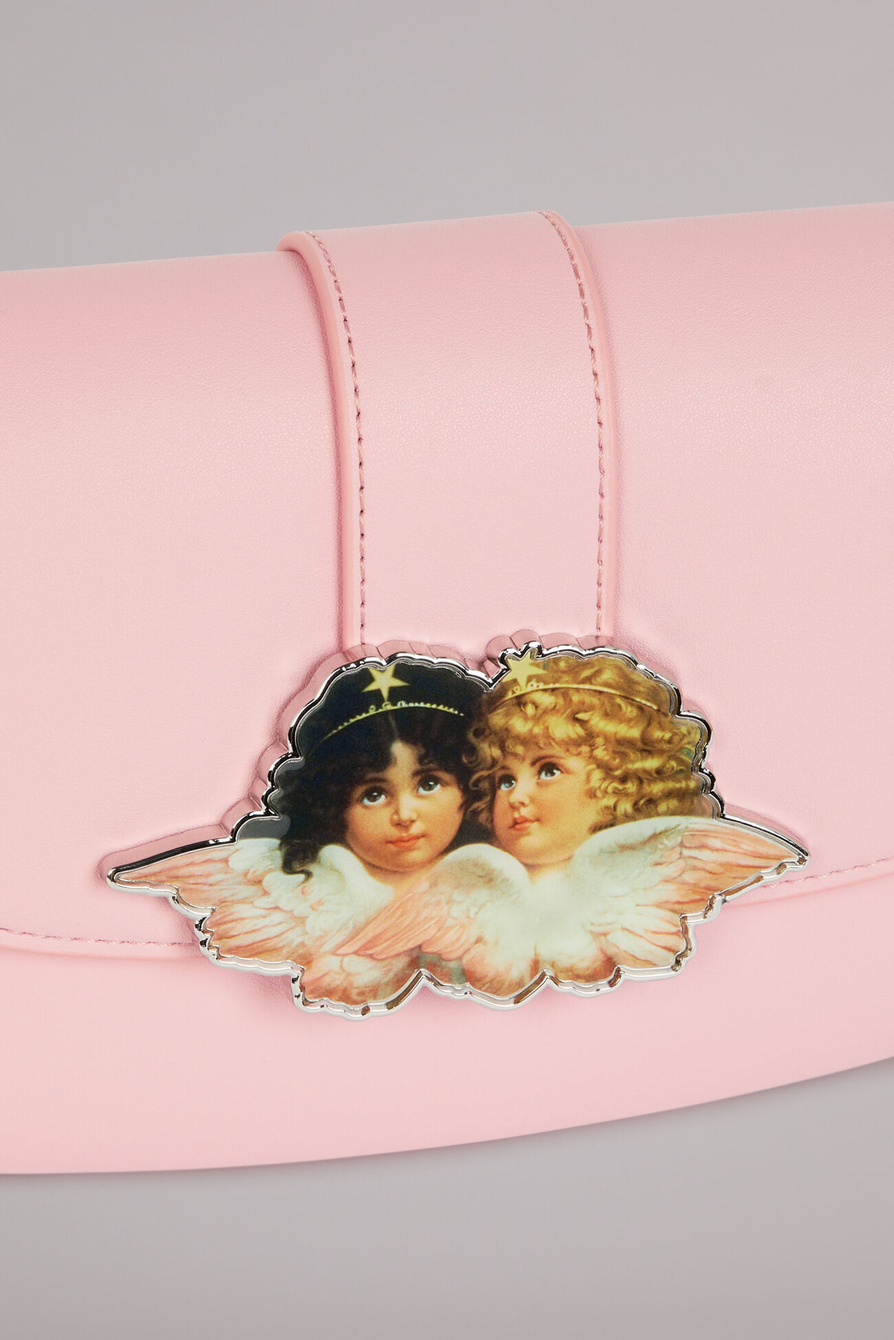 Angels Plaque Shoulder Bag Pink