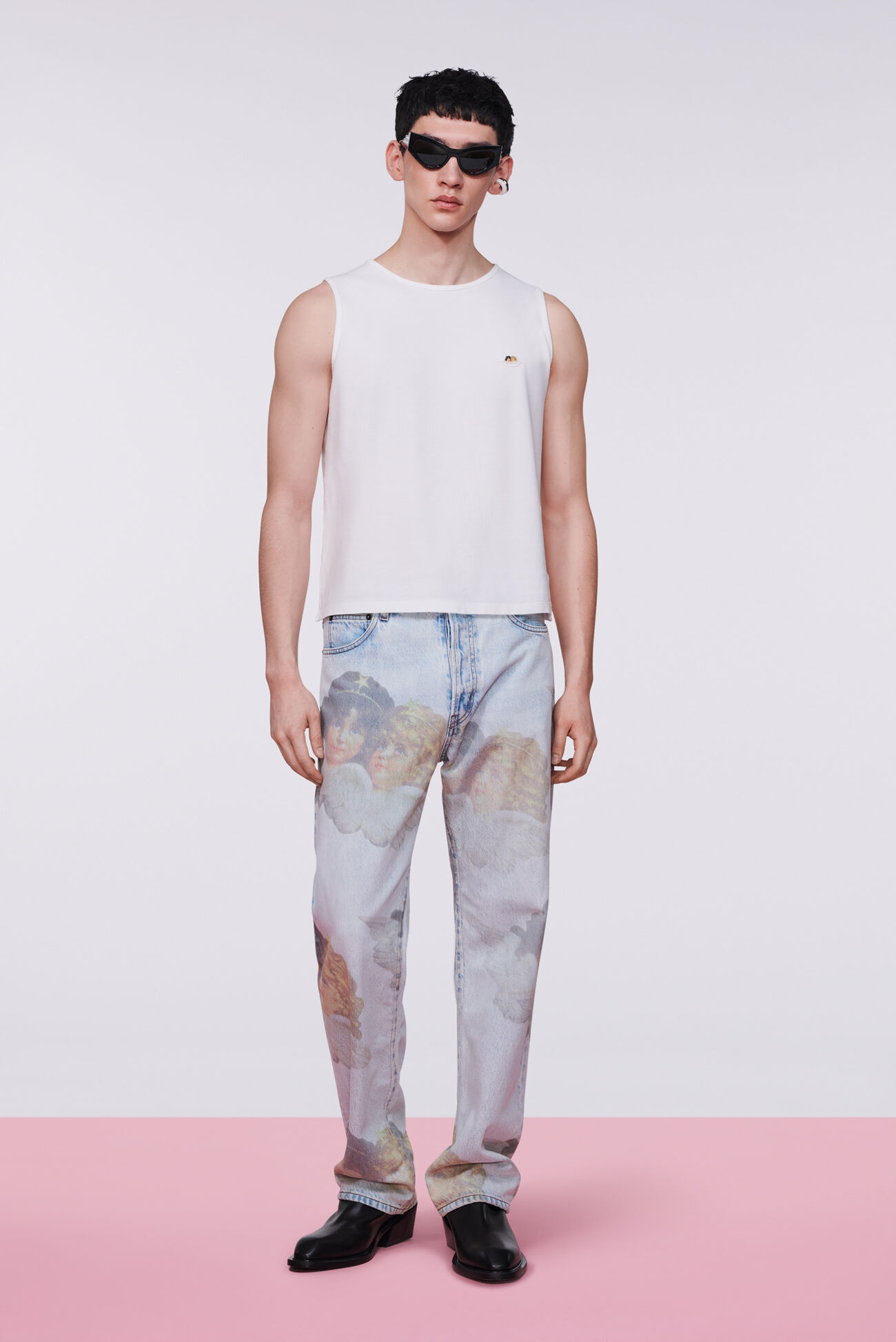 Angels Patch Tank Top White