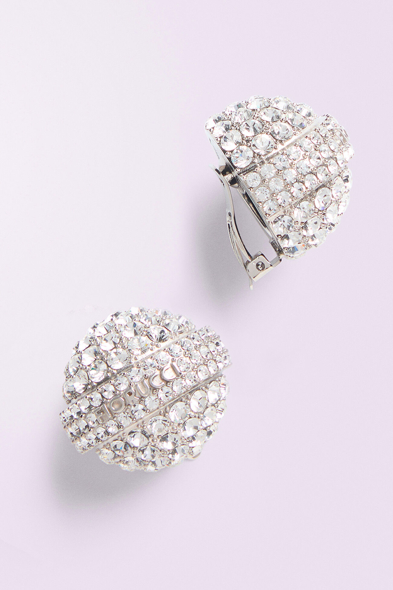 Crystal Lollipop Earrings Silver