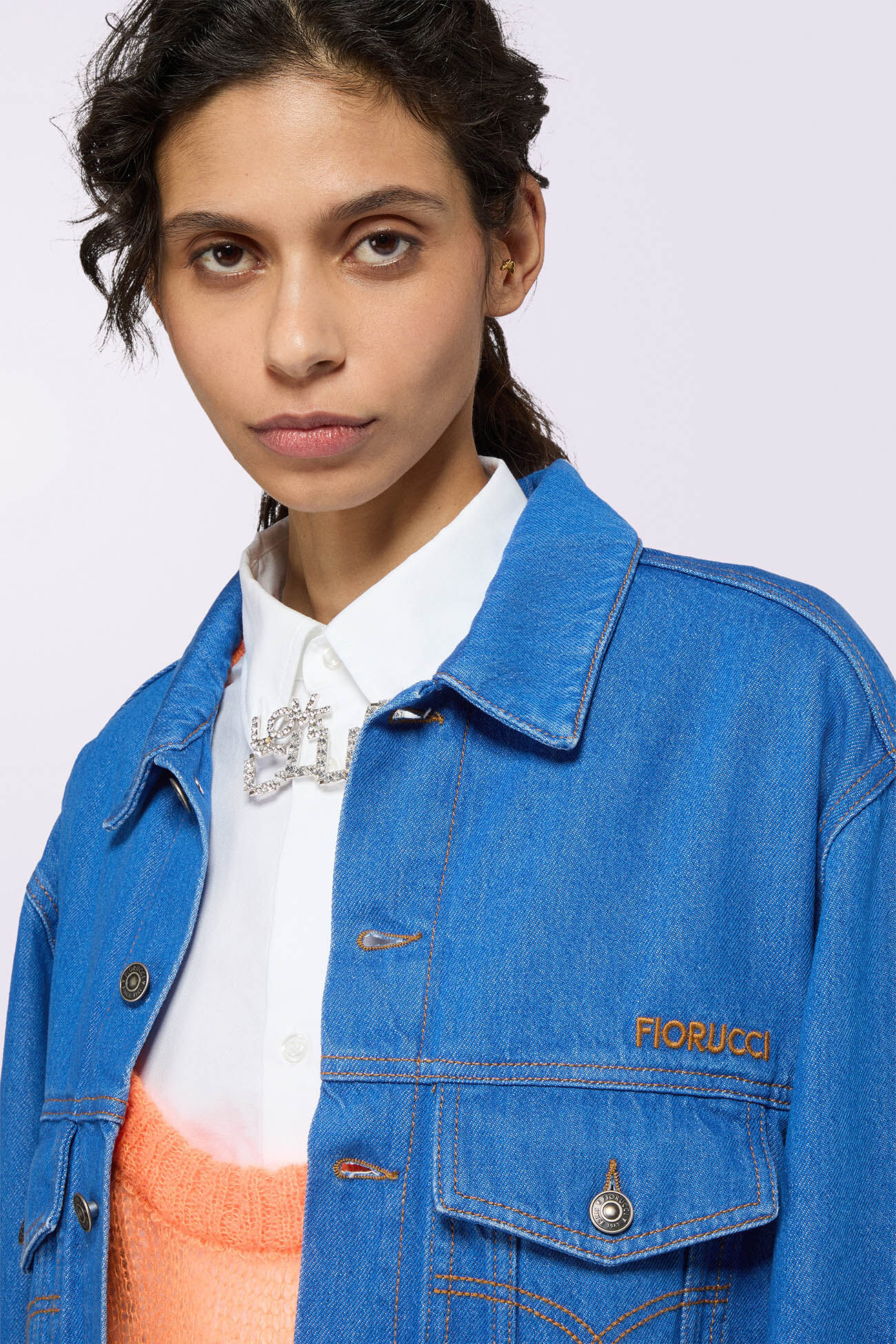 Logo Denim Jacket Ocean Blue