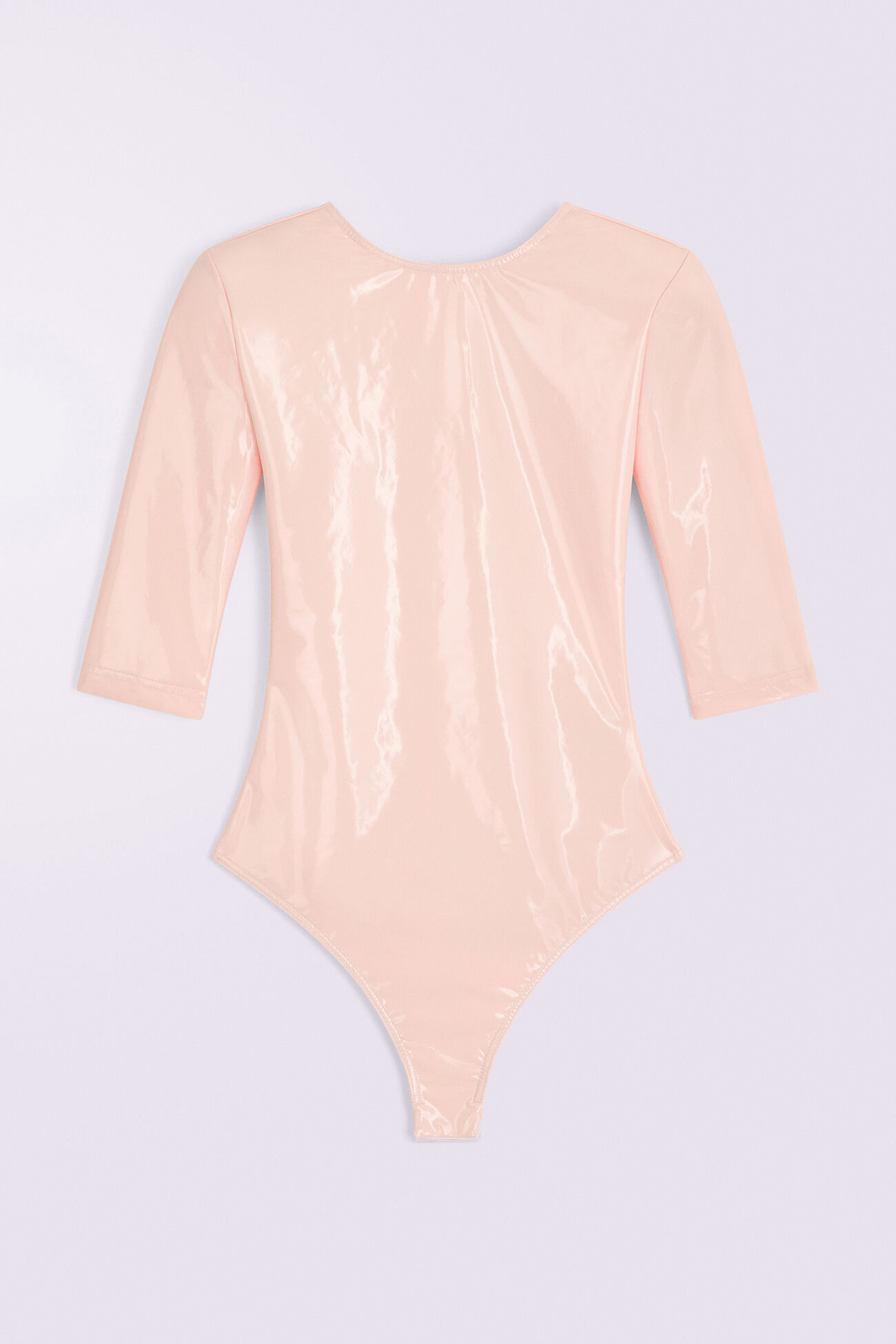 Padded Vinyl Bodysuit Pink
