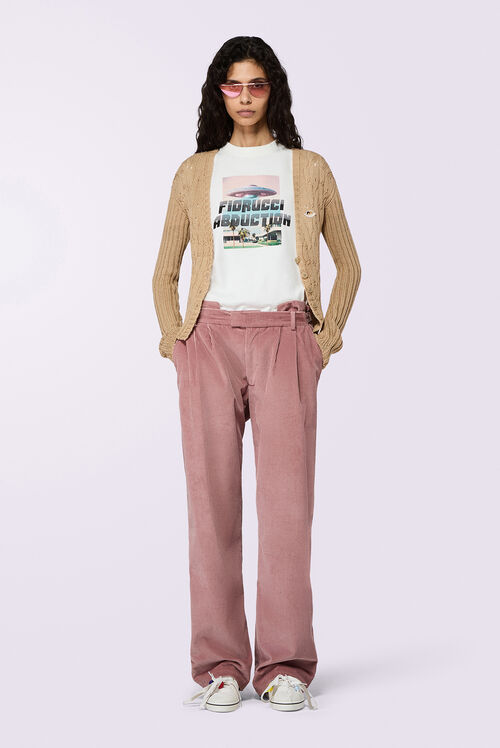 Angels Patch Cableknit Cardigan Beige