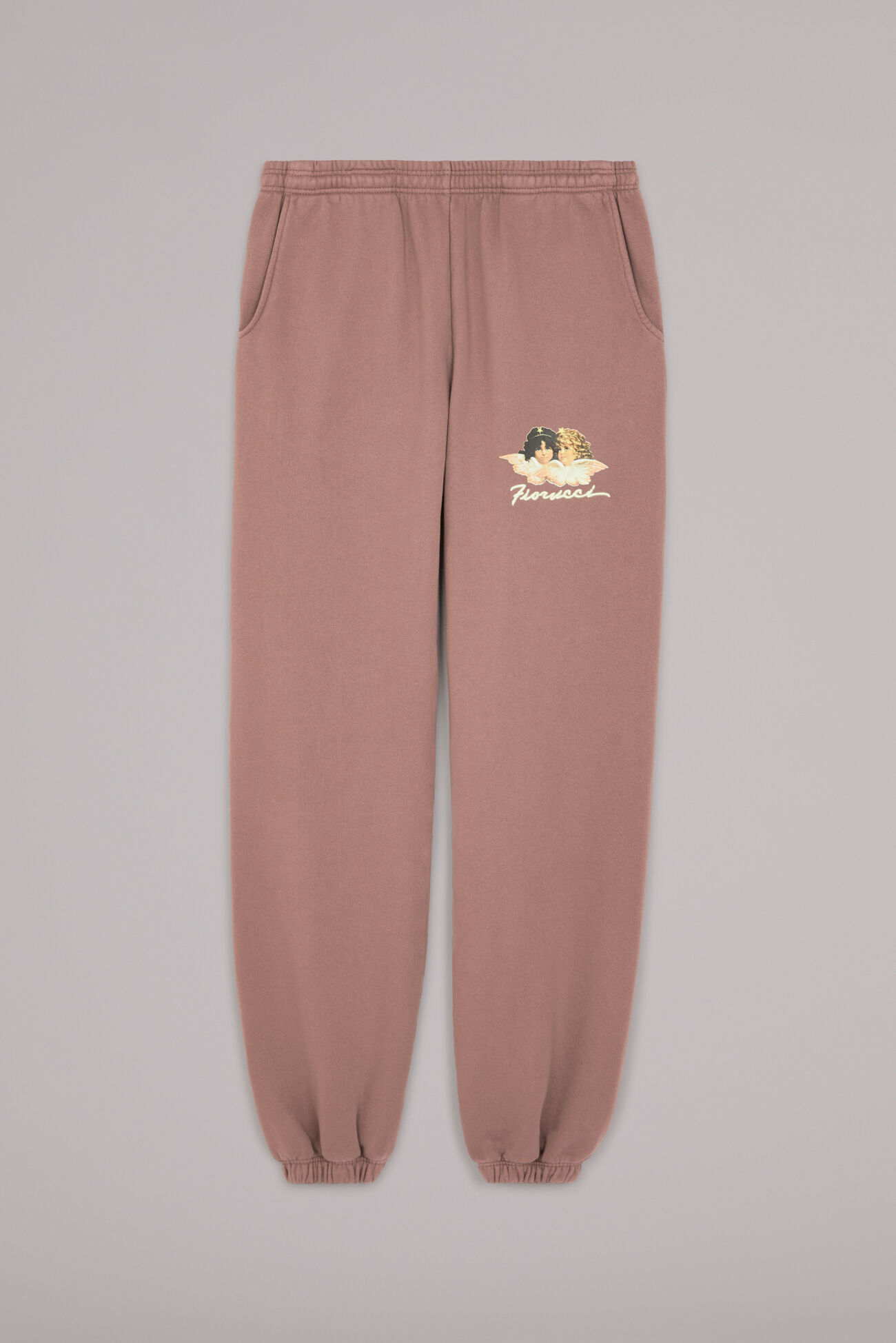 Fiorucci Official Online Store Angels Squiggle Logo Joggers Brown Fiorucci