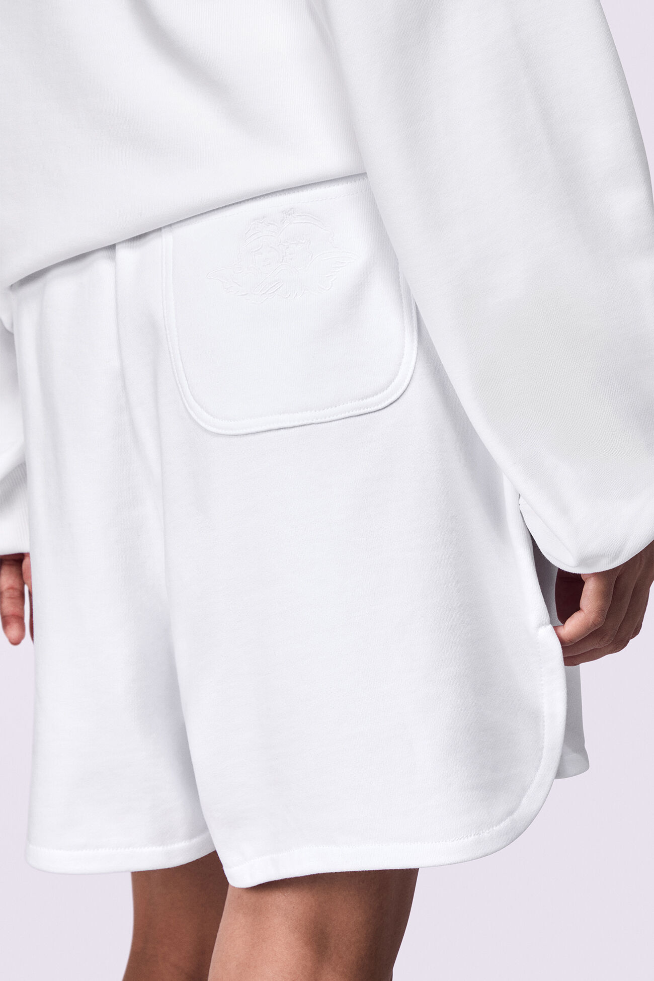 Unisex Embroidered Shorts White