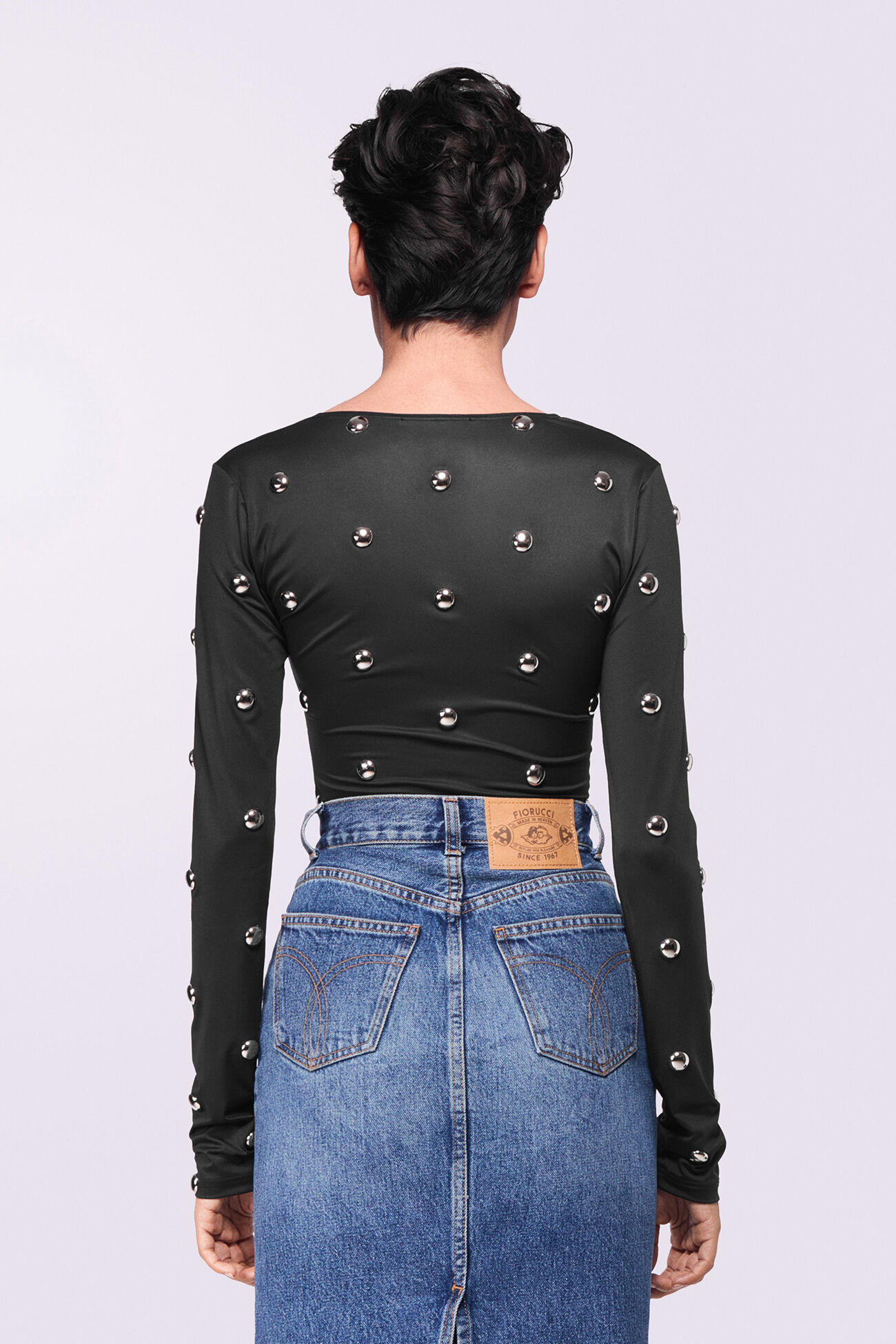Stud Bodysuit Black