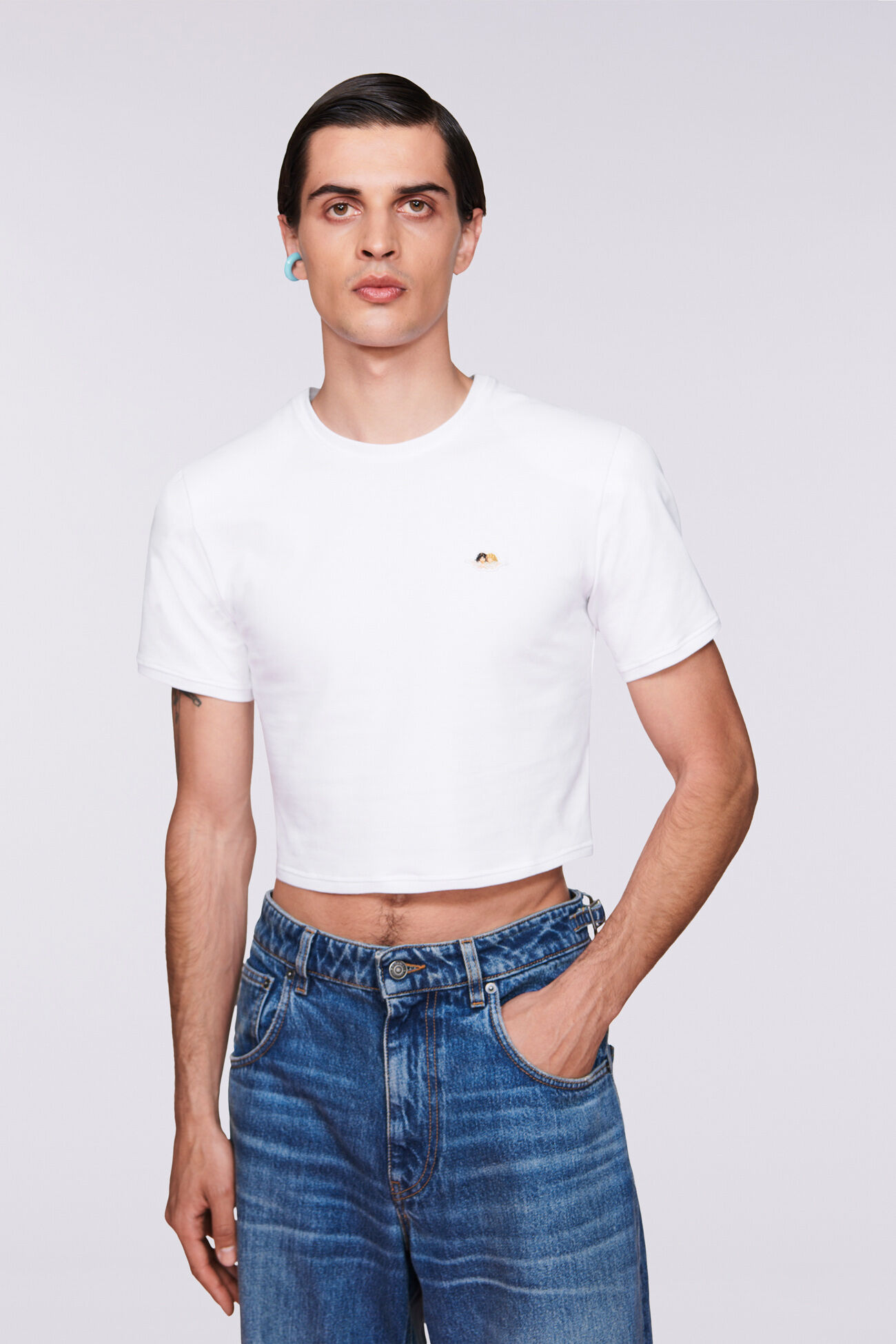 Angels Patch Crop T-Shirt White