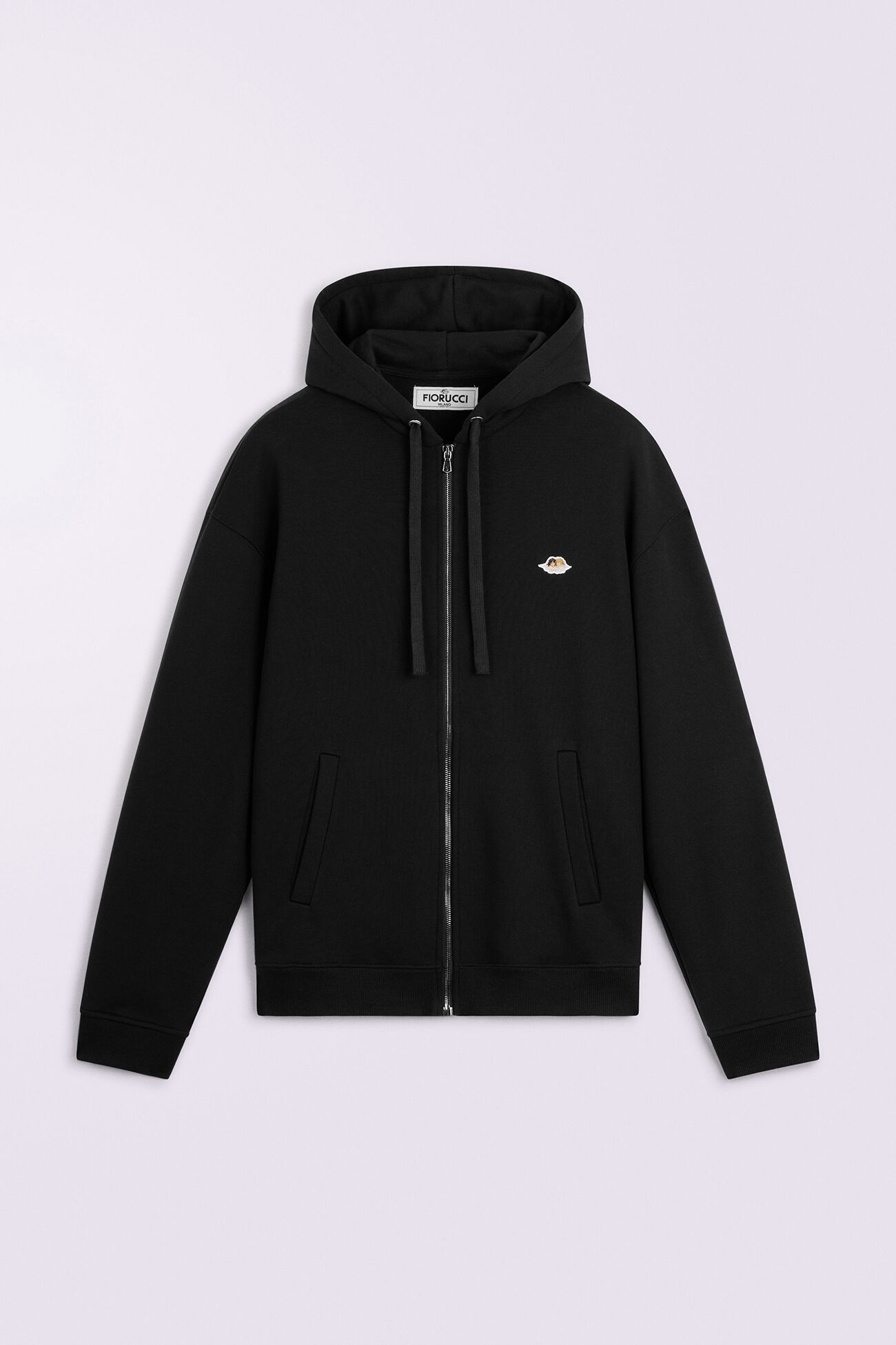 Angels Patch Zip-Up Hoodie Black