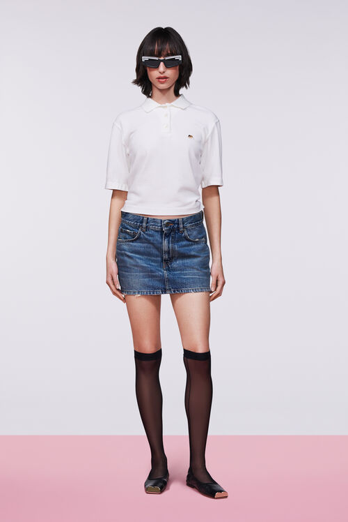 Denim Mini Skirt Mid Blue