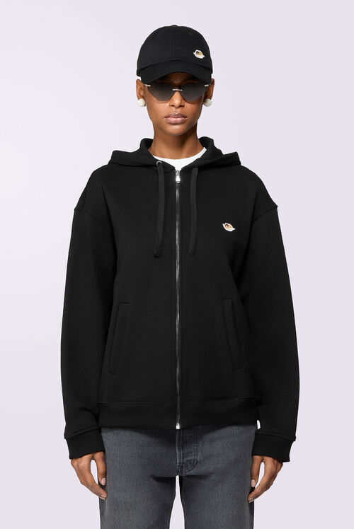 Angels Patch Zip-Up Hoodie Black