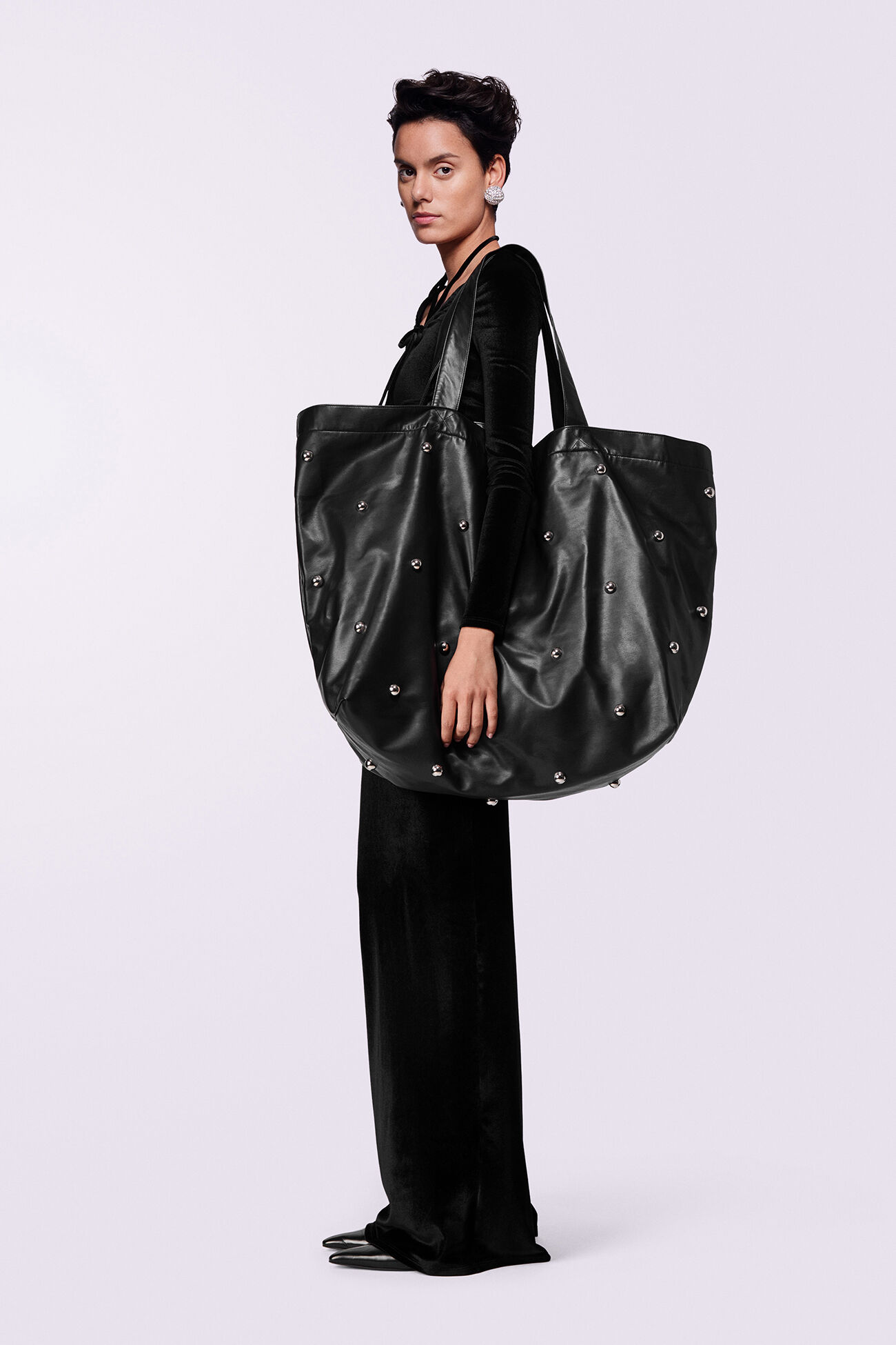 Stud Tote Bag Black