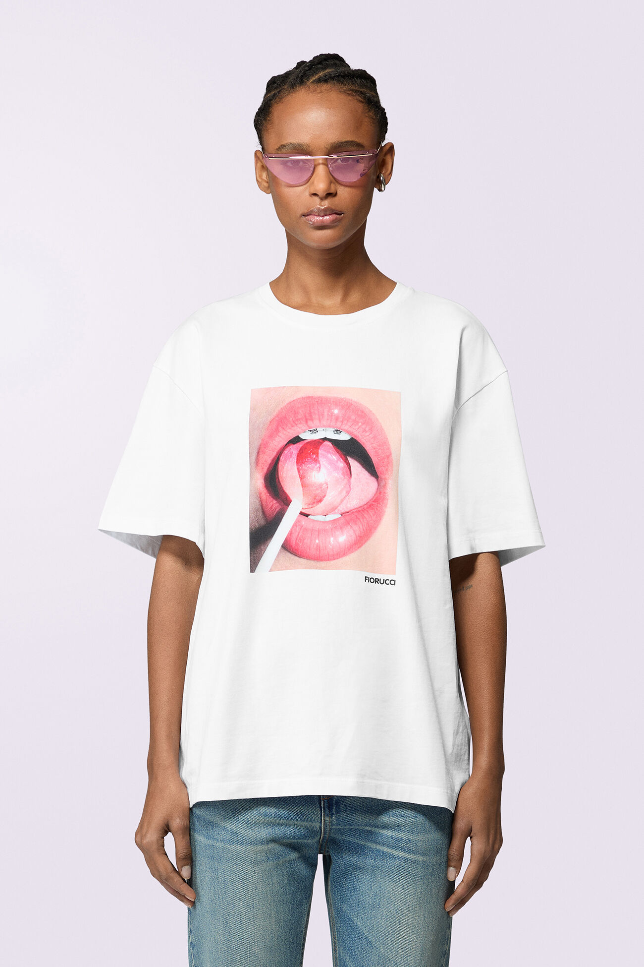 Unisex Lollipop Mouth T-Shirt White