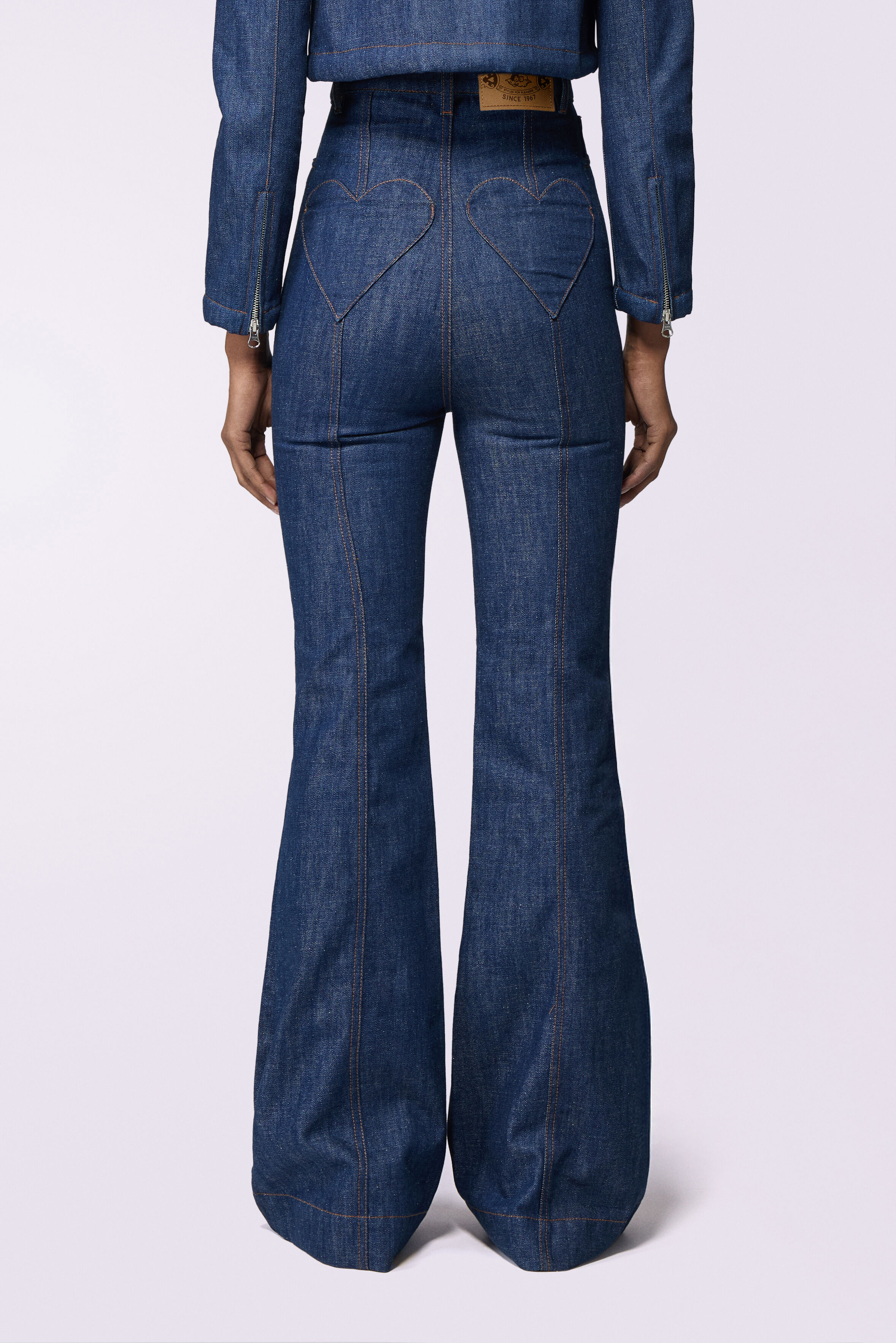 Heart Flare Jeans Rinse Wash
