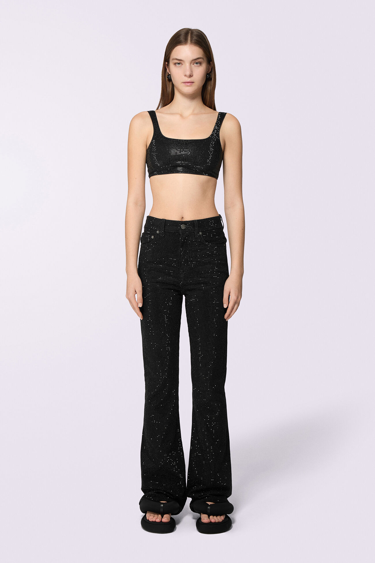 Rhinestone Bralette Black