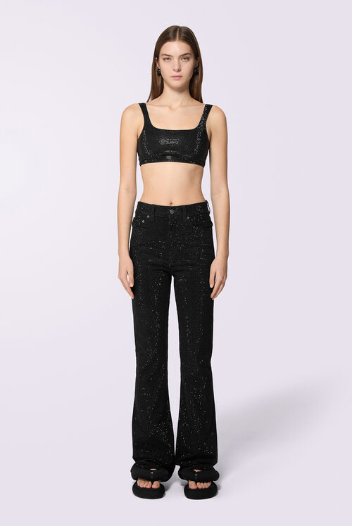Rhinestone Bralette Black