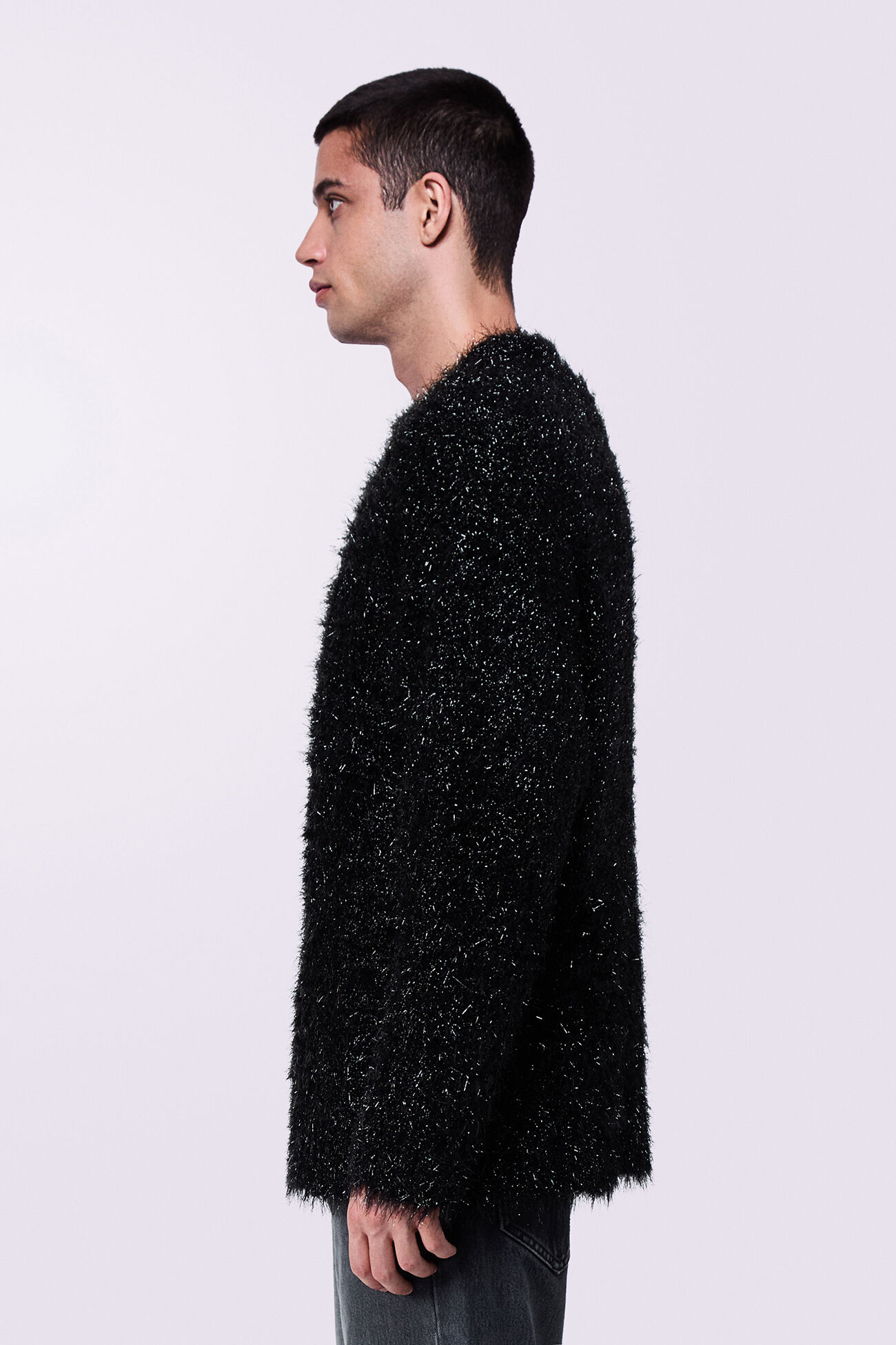 Unisex Metallic Knit Jumper Black