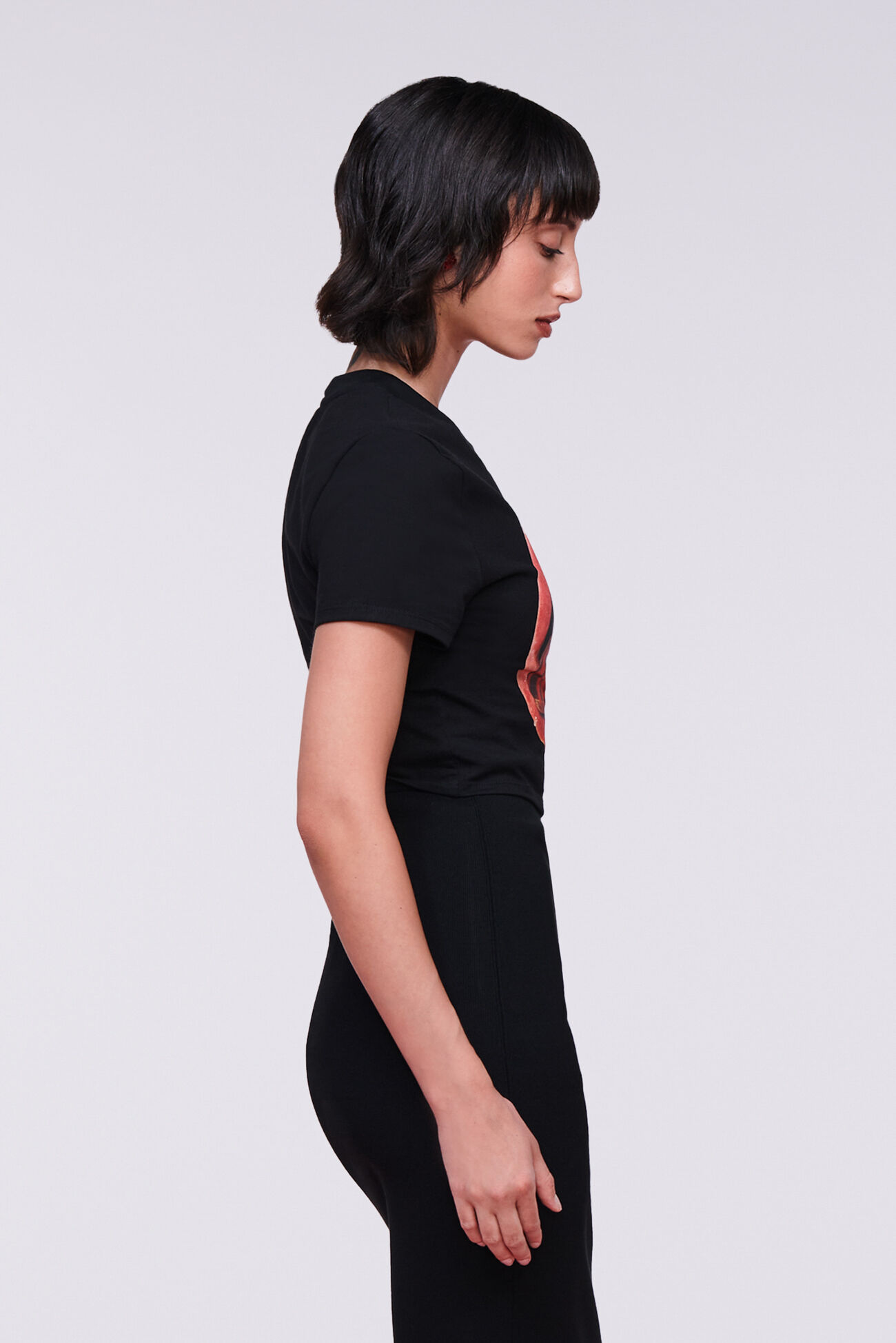 Cherry Mouth Graphic Baby T-Shirt Black
