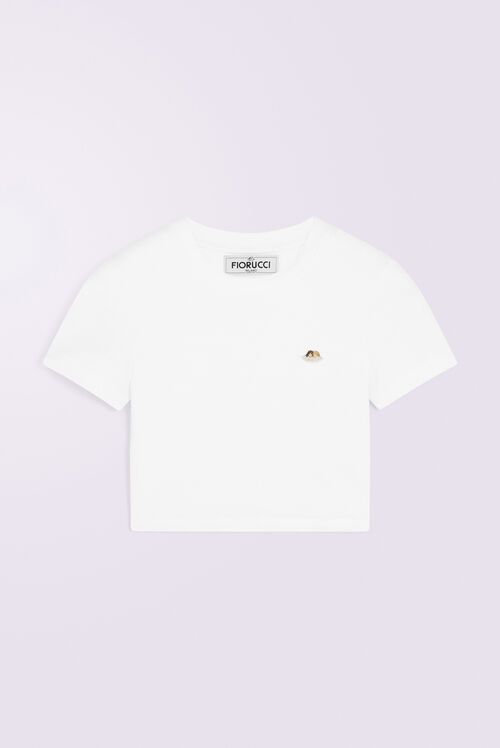 Angels Patch Crop T-Shirt White