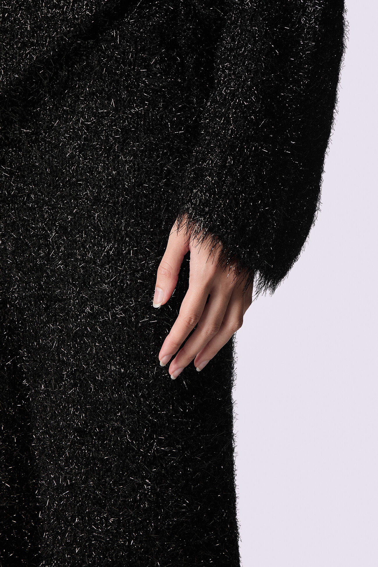 Unisex Metallic Knit Trousers Black