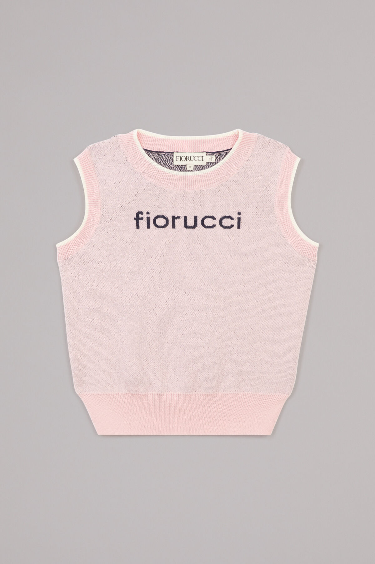 Logo Crop Knit Vest Pink