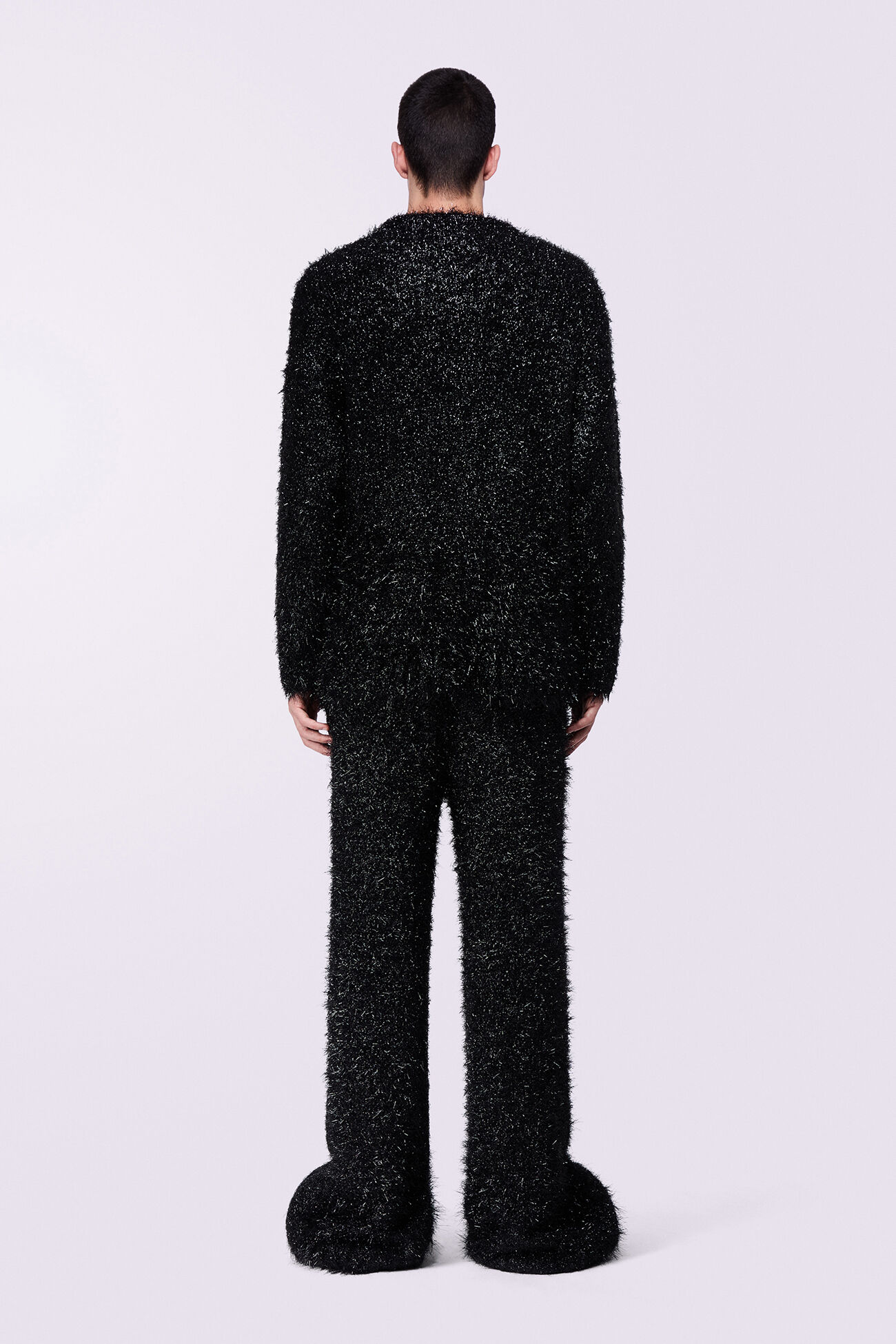 Unisex Metallic Knit Trousers Black