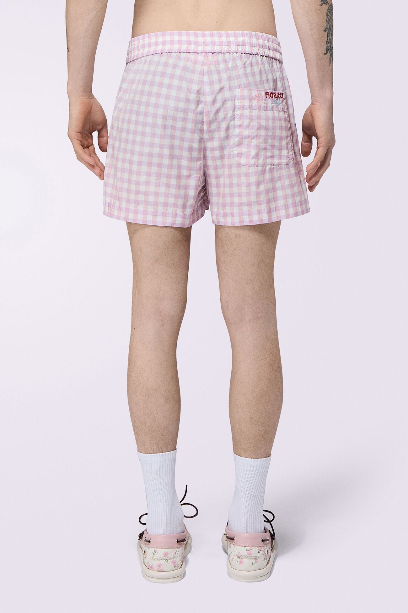 Gingham Logo Shorts Pink