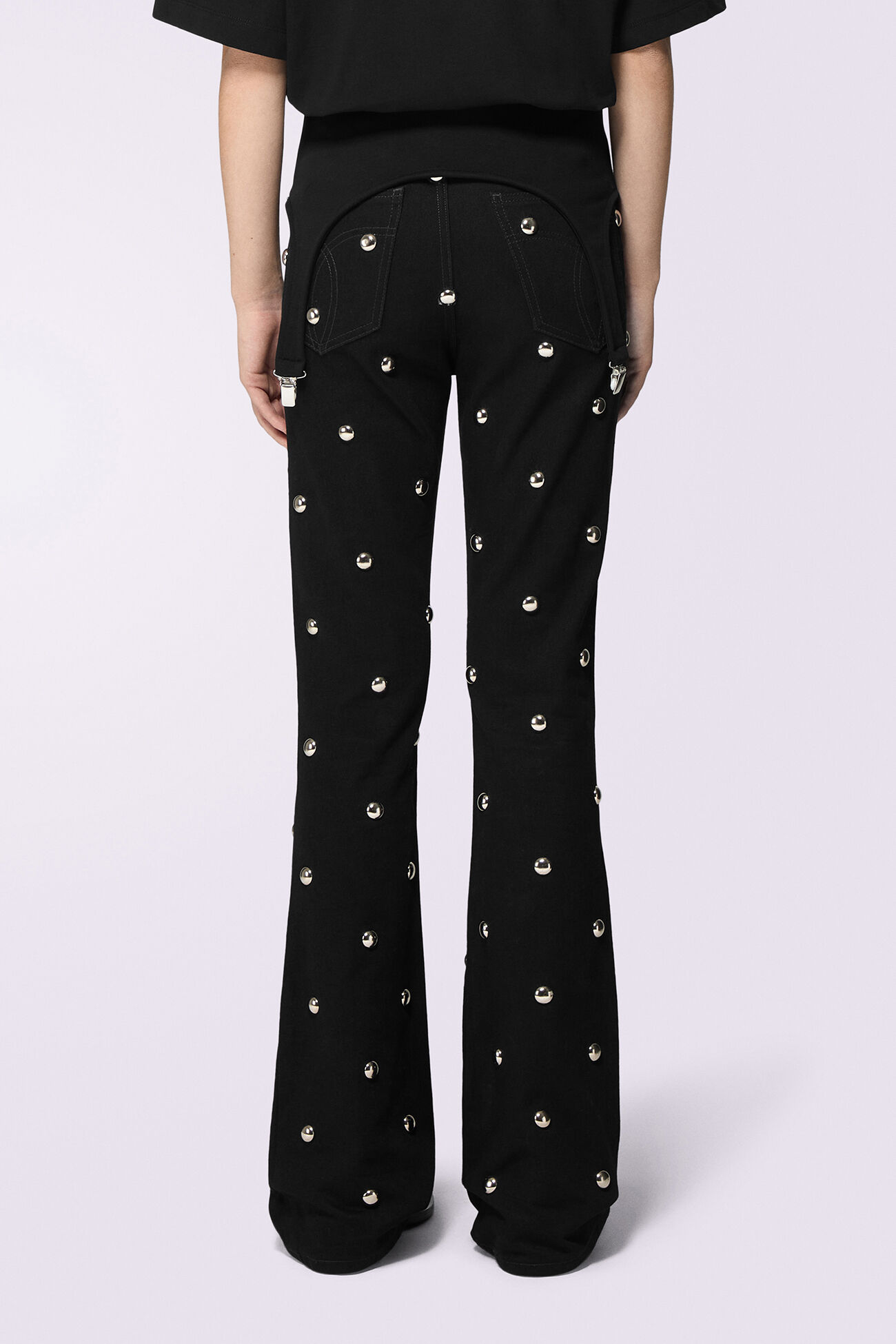 Stud Flare Jeans Black