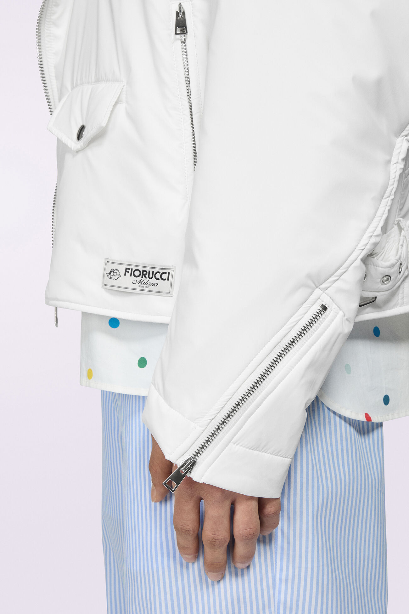 Unisex Padded Biker Jacket White