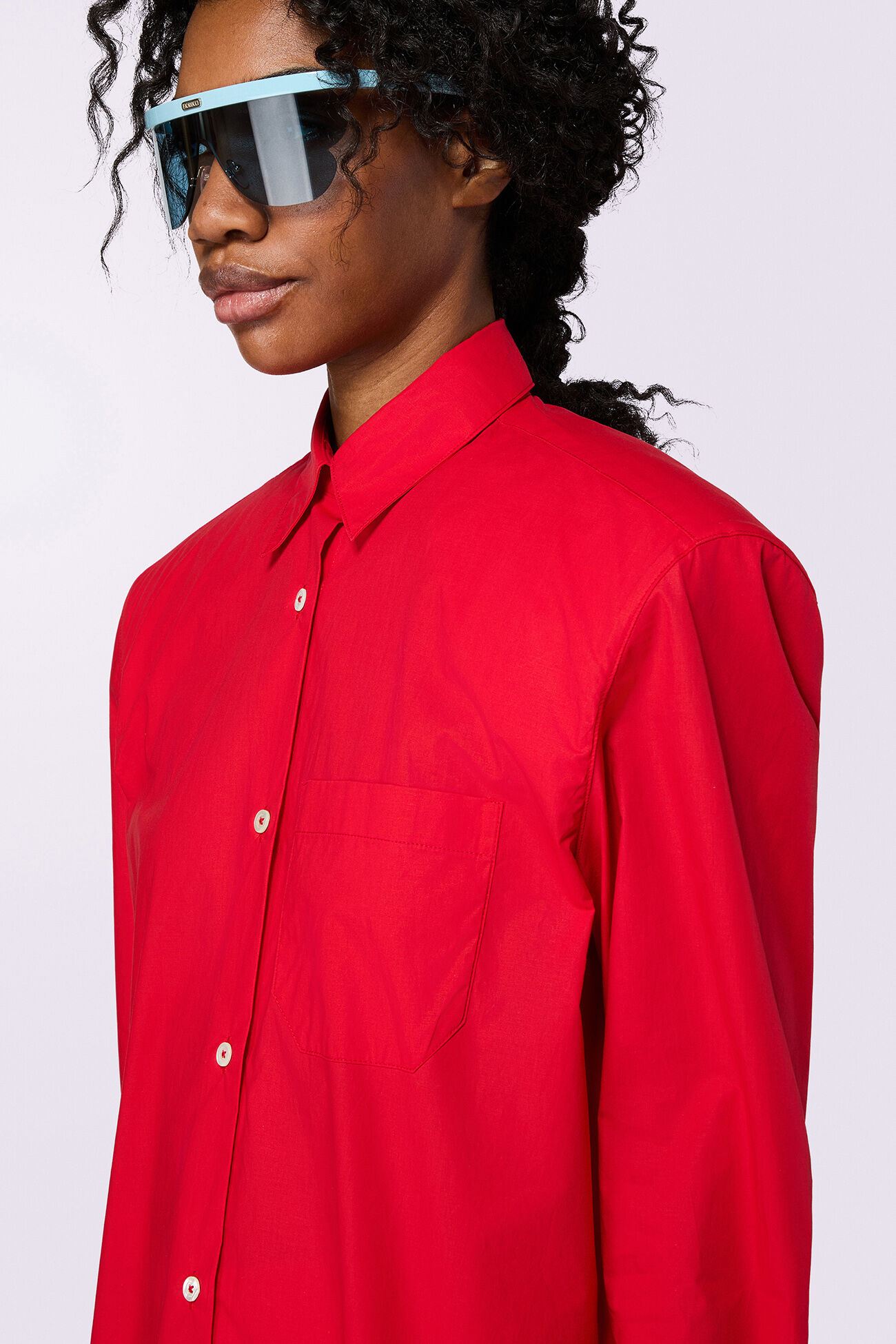 Embroidered Padded Shirt Red