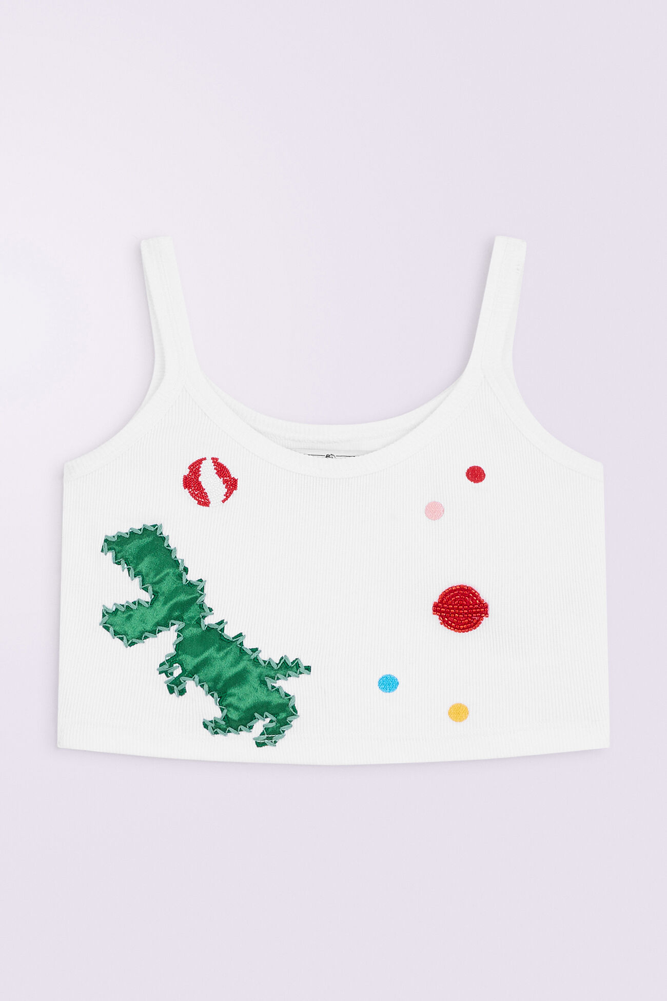 Dinosaur Crop Tank Top White