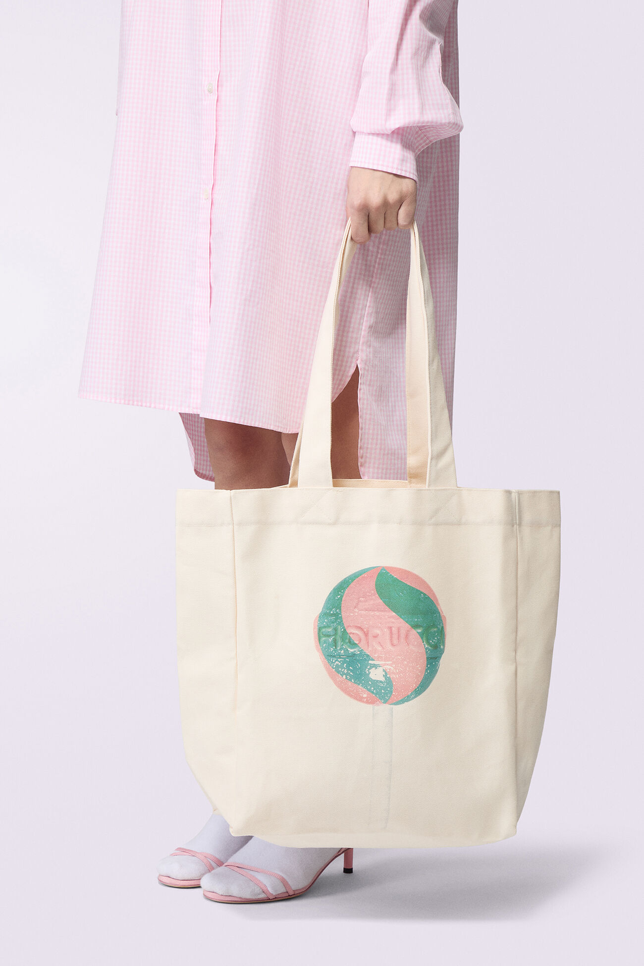 Lollipop Graphic Tote Bag Off White