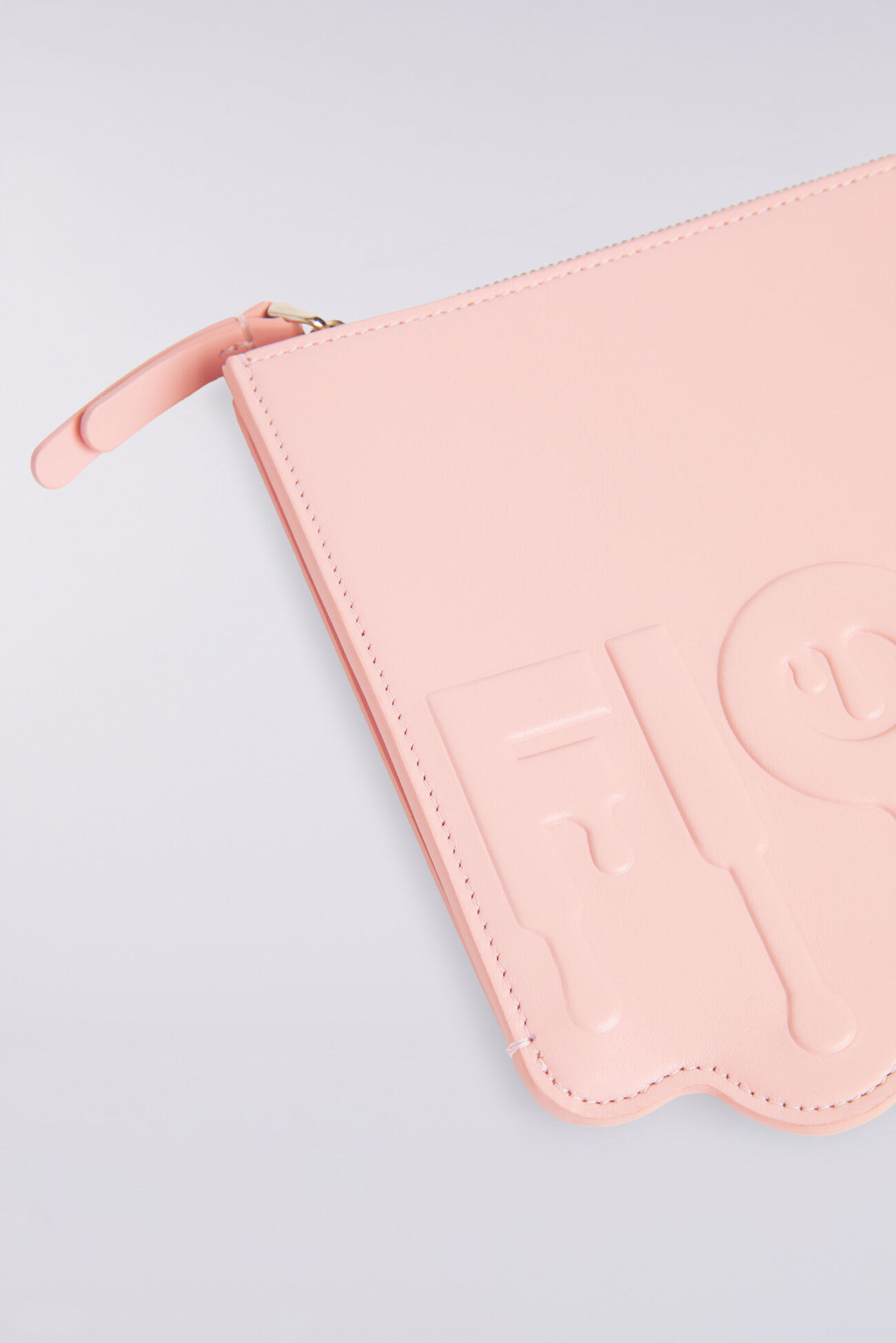 Melted Leather Pouch Pink