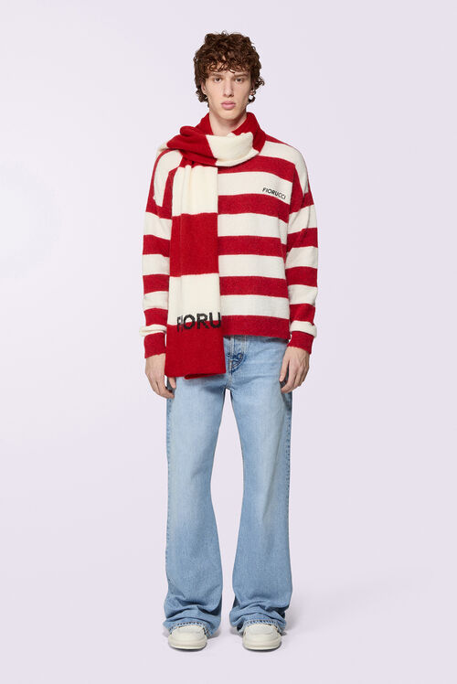 Stripe Knit Jumper Red