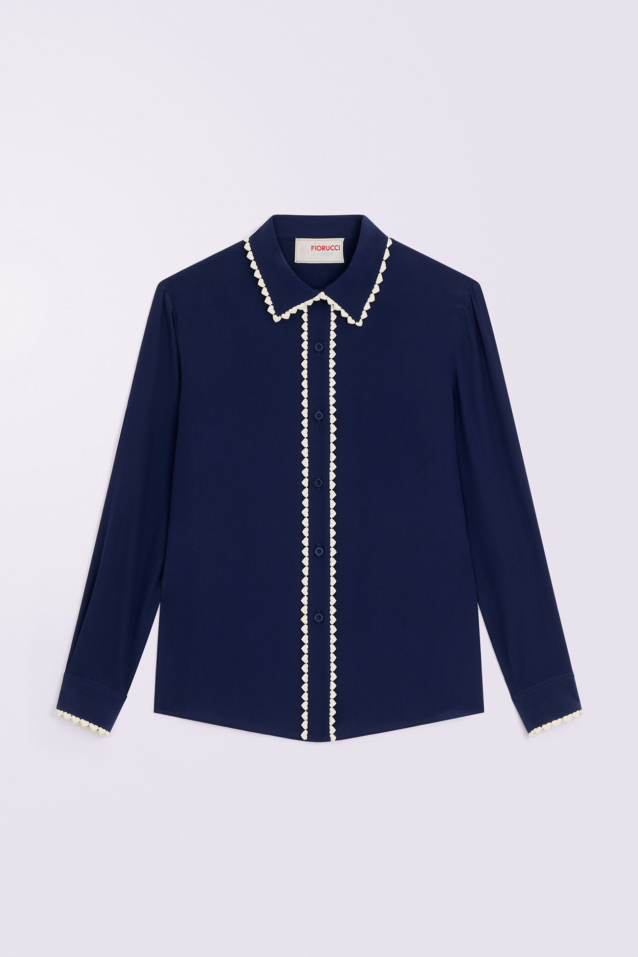 Heart Trim Shirt Navy