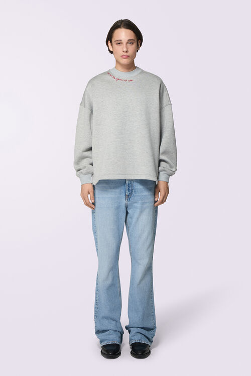 Embroidered Neoprene Sweatshirt Grey