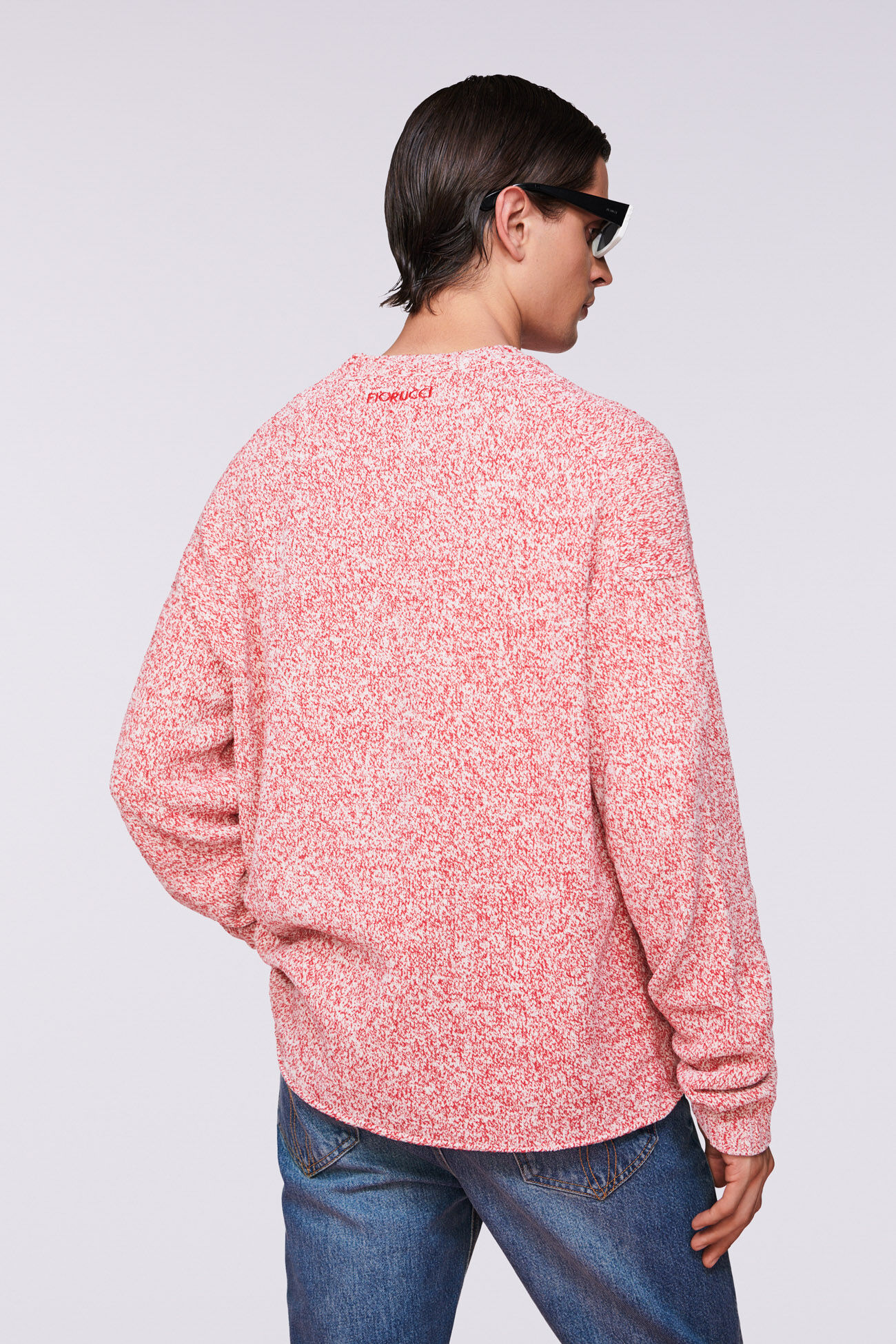 Melange Knit Jumper Red