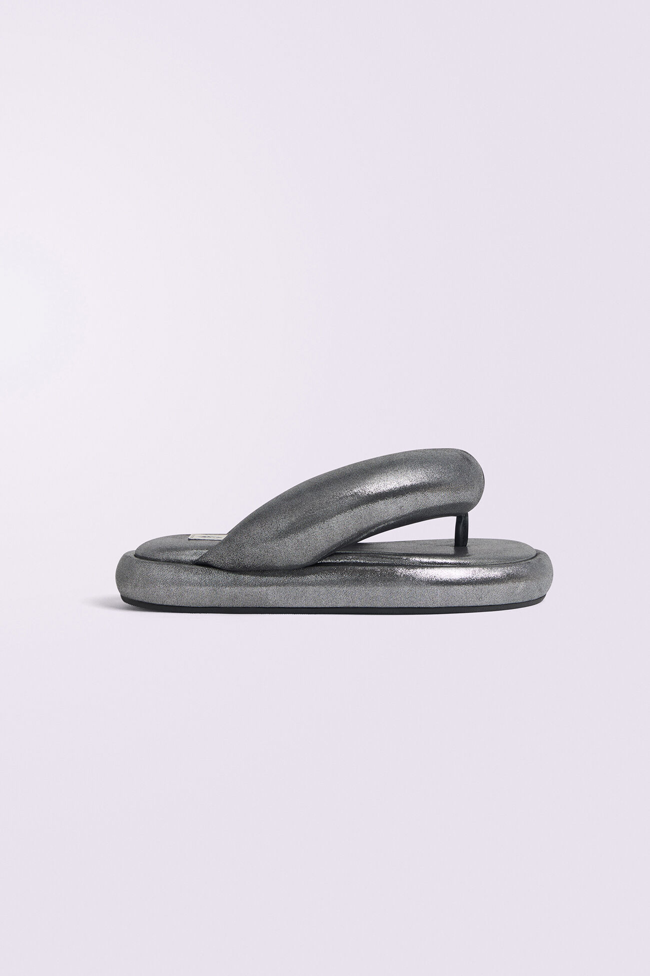 Metallic Fluff Flops Silver