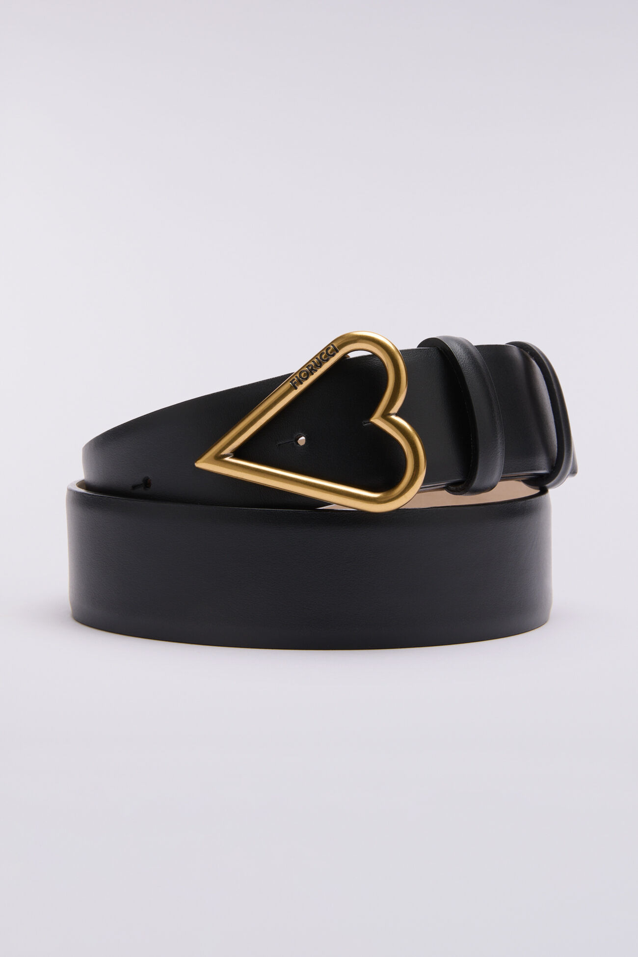 Heart Leather Belt Black