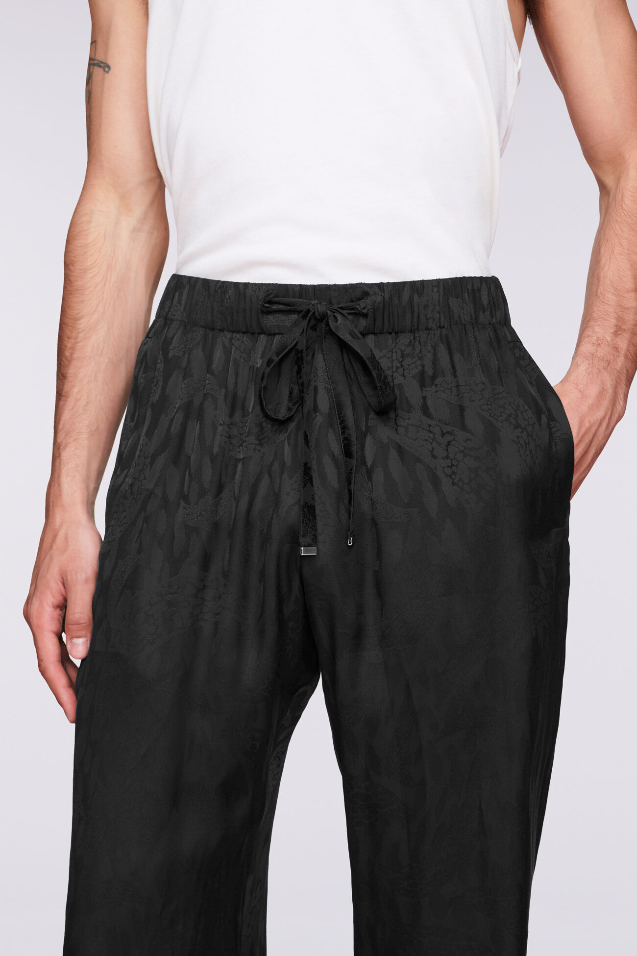 Unisex Banimalier Jacquard Trousers Black