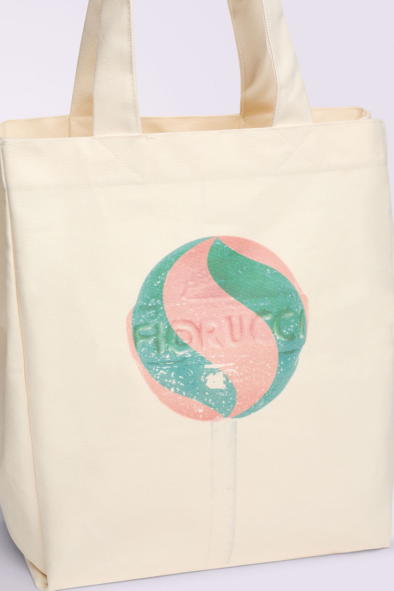 Lollipop Graphic Tote Bag Off White