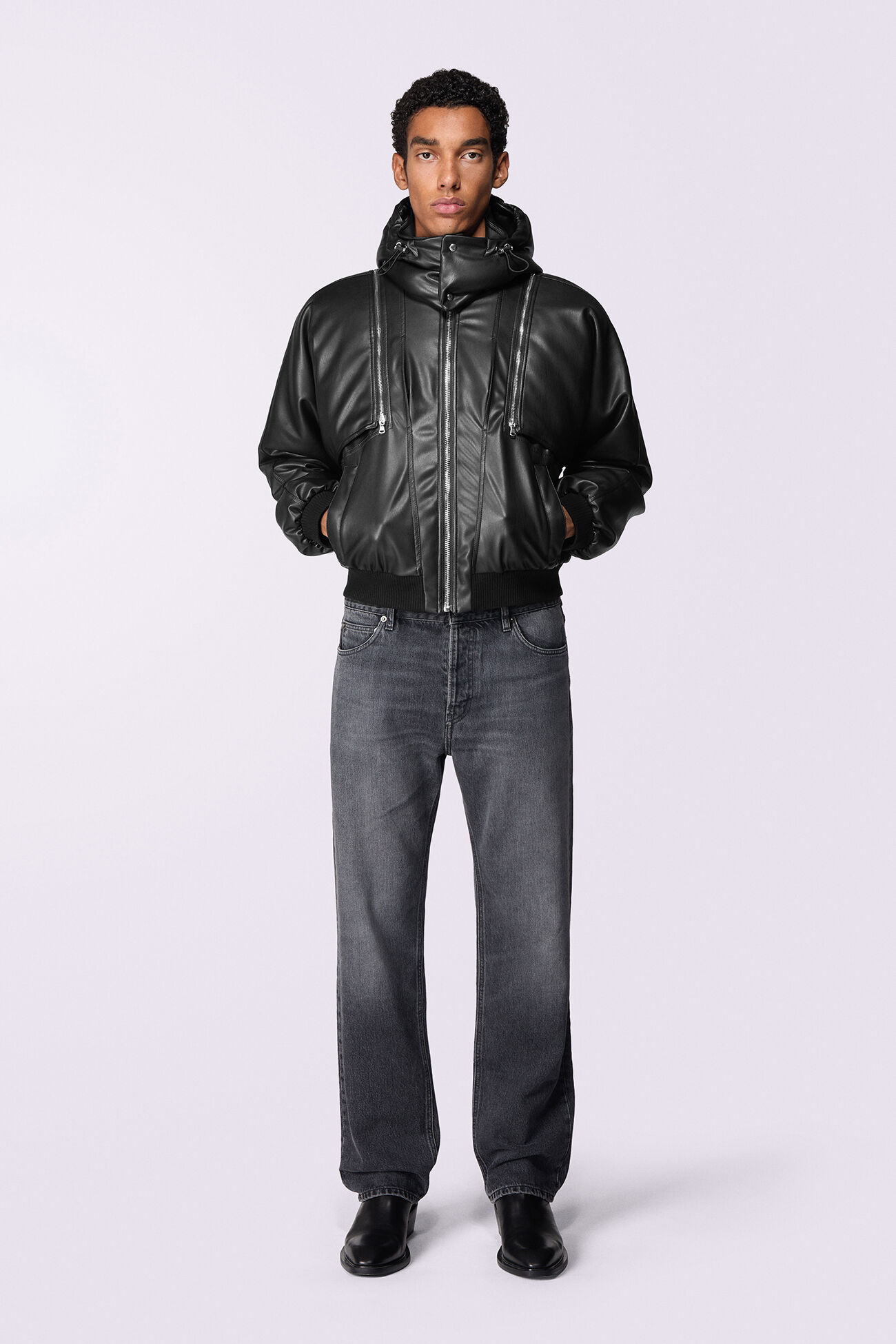 Unisex Faux Leather Jacket Black