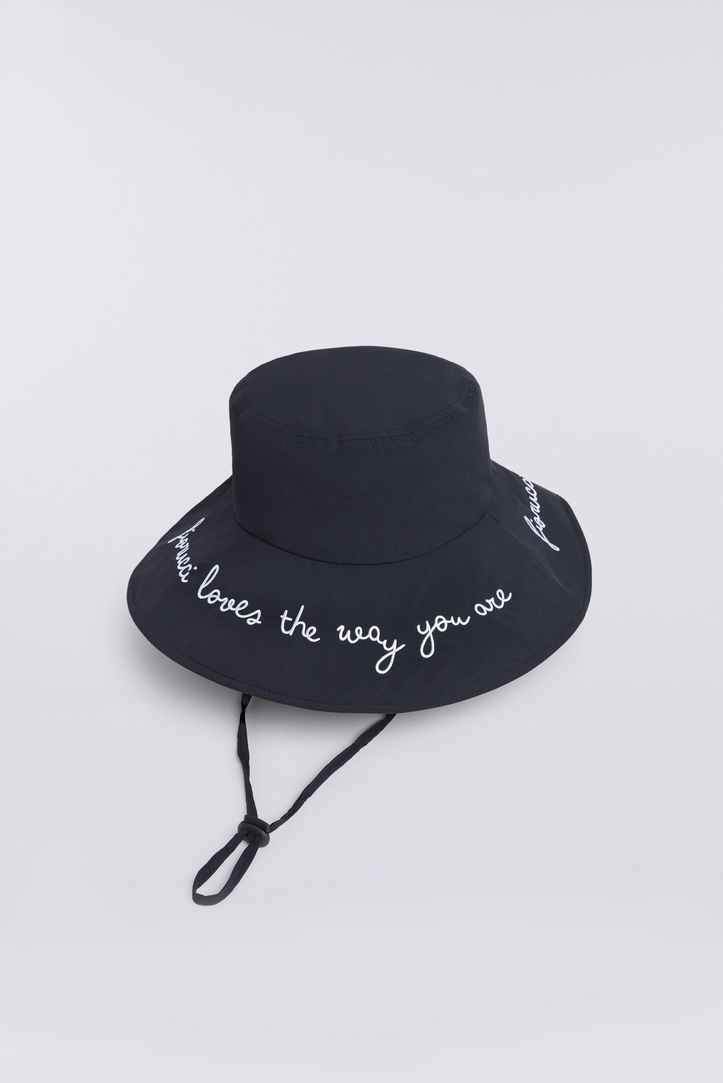 Fiorucci Official Online Store | Embroidered Bucket Hat Black 