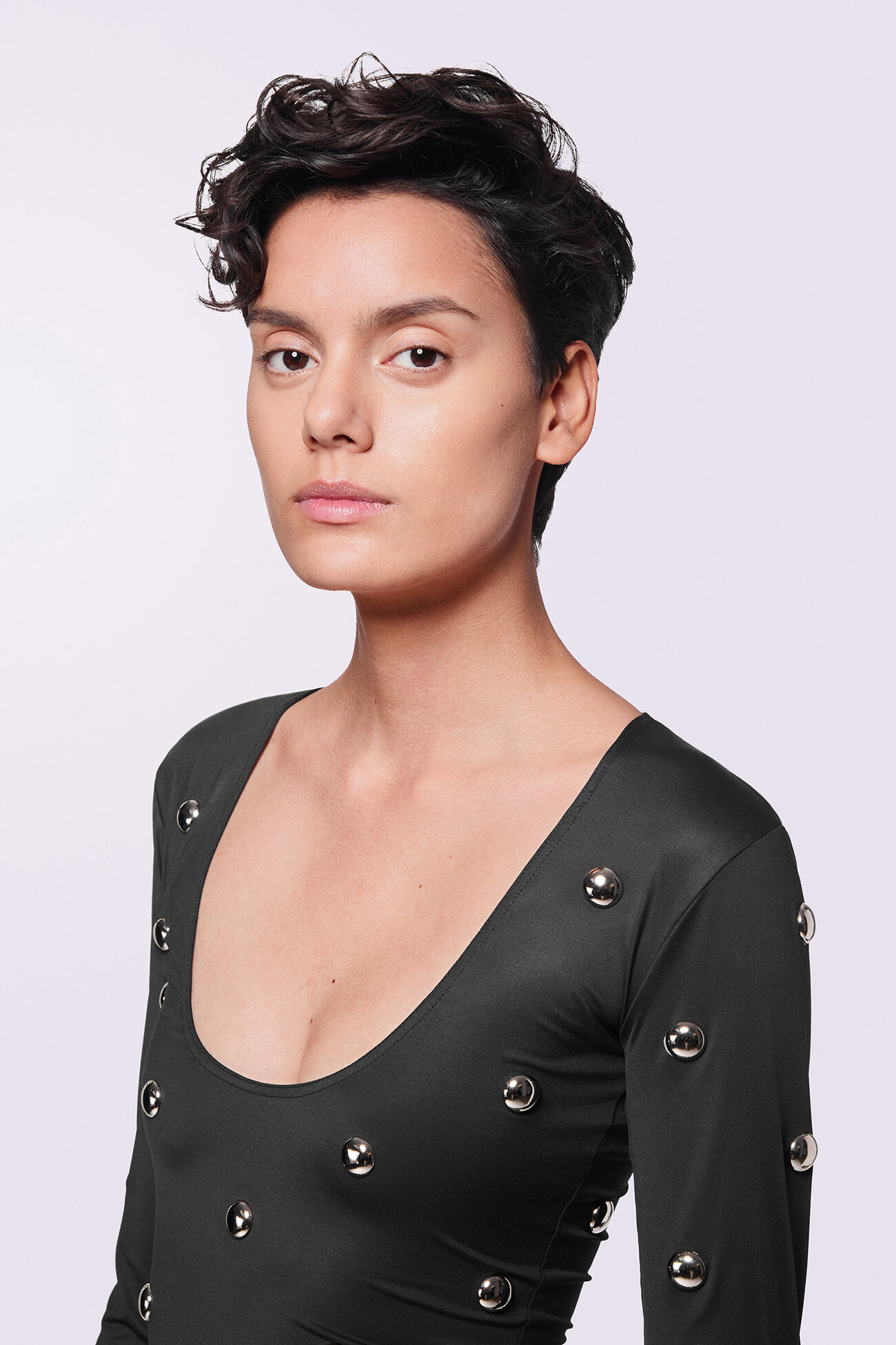Stud Bodysuit Black