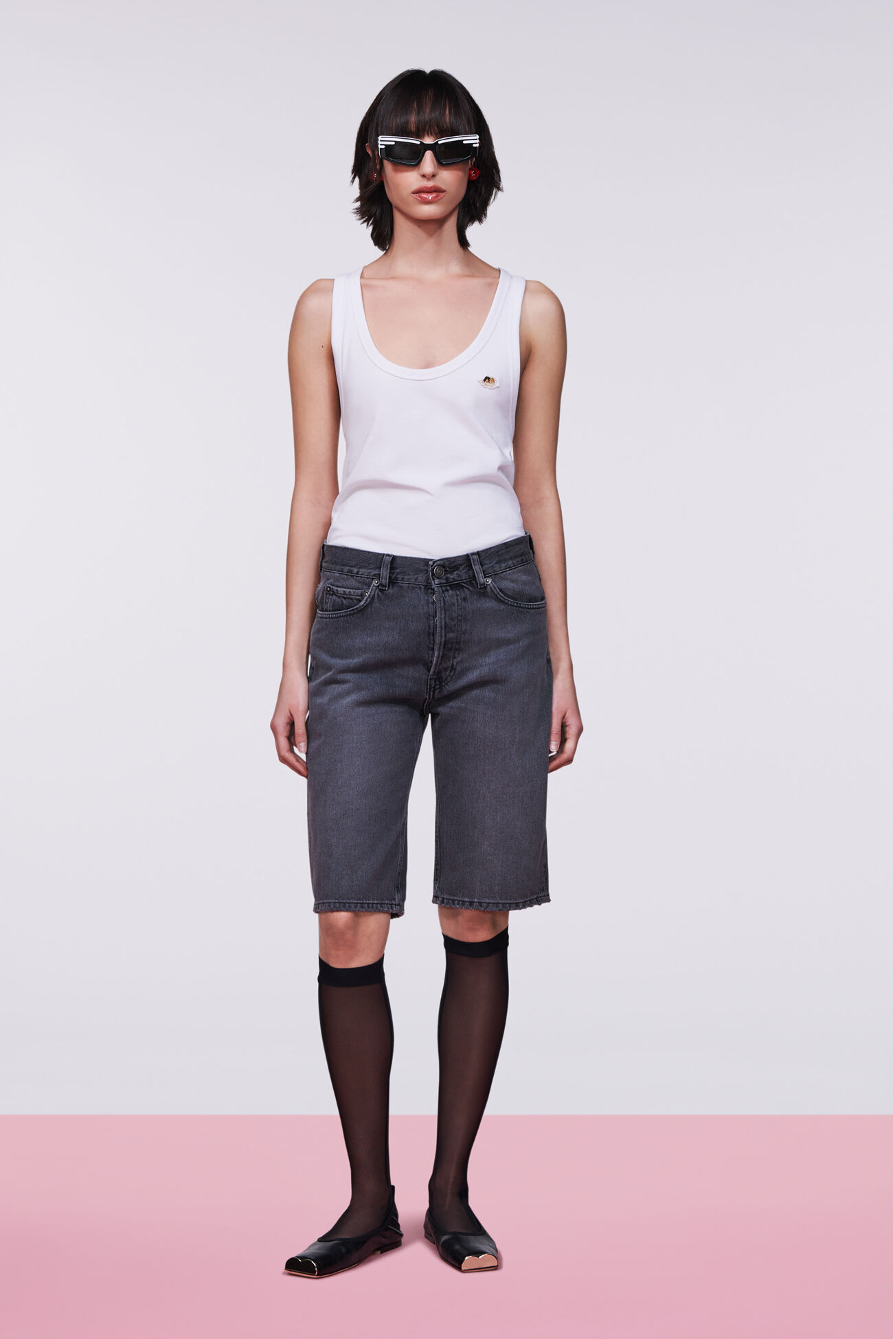 Denim Bermuda Shorts Black